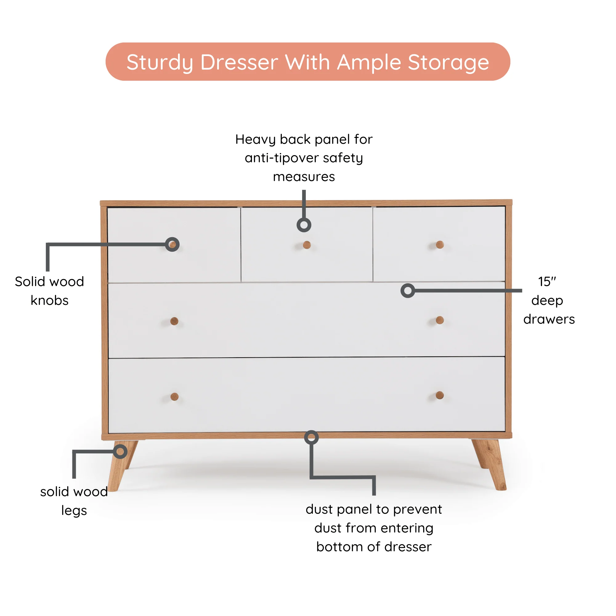 Austin 3-Drawer Dresser - Image 13