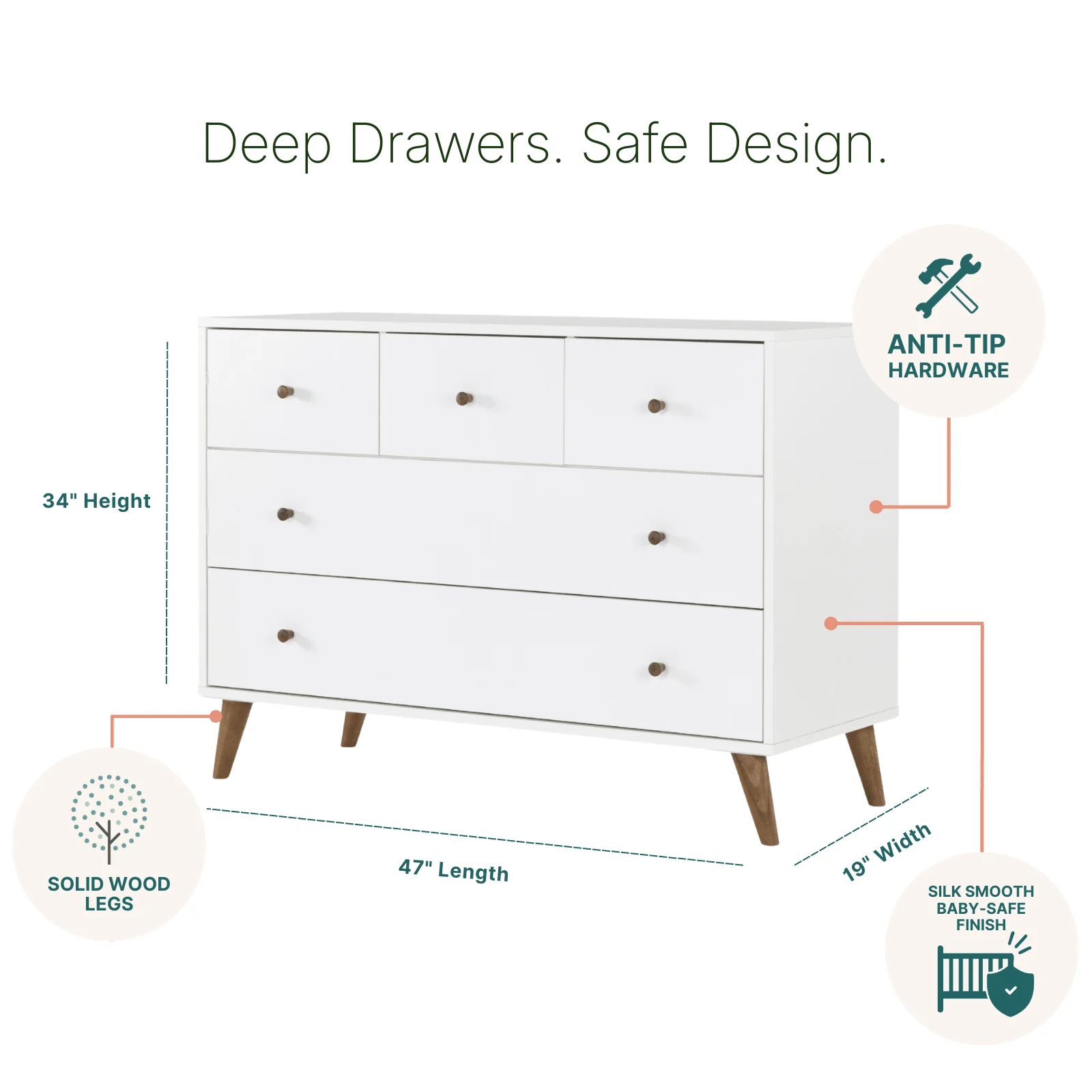 Austin 5-Drawer Nursery Dresser - Image 15