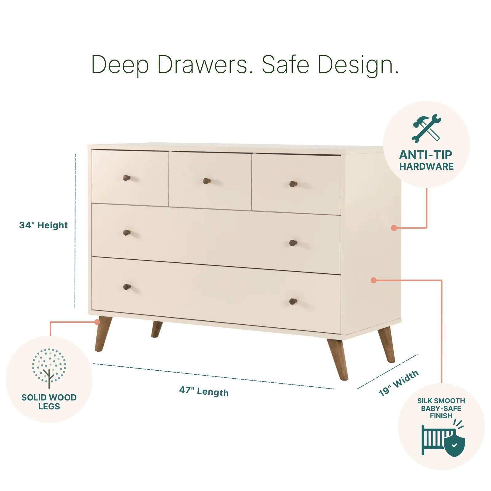 Austin 5-Drawer Nursery Dresser - Image 27