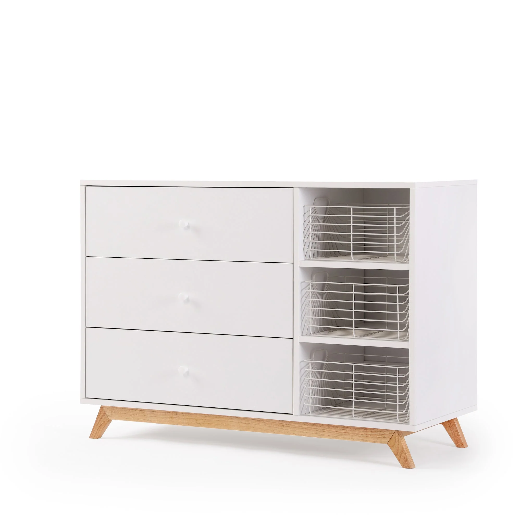 Central Park 3-Drawer, Two Shelf Nursery Dresser - Image 4