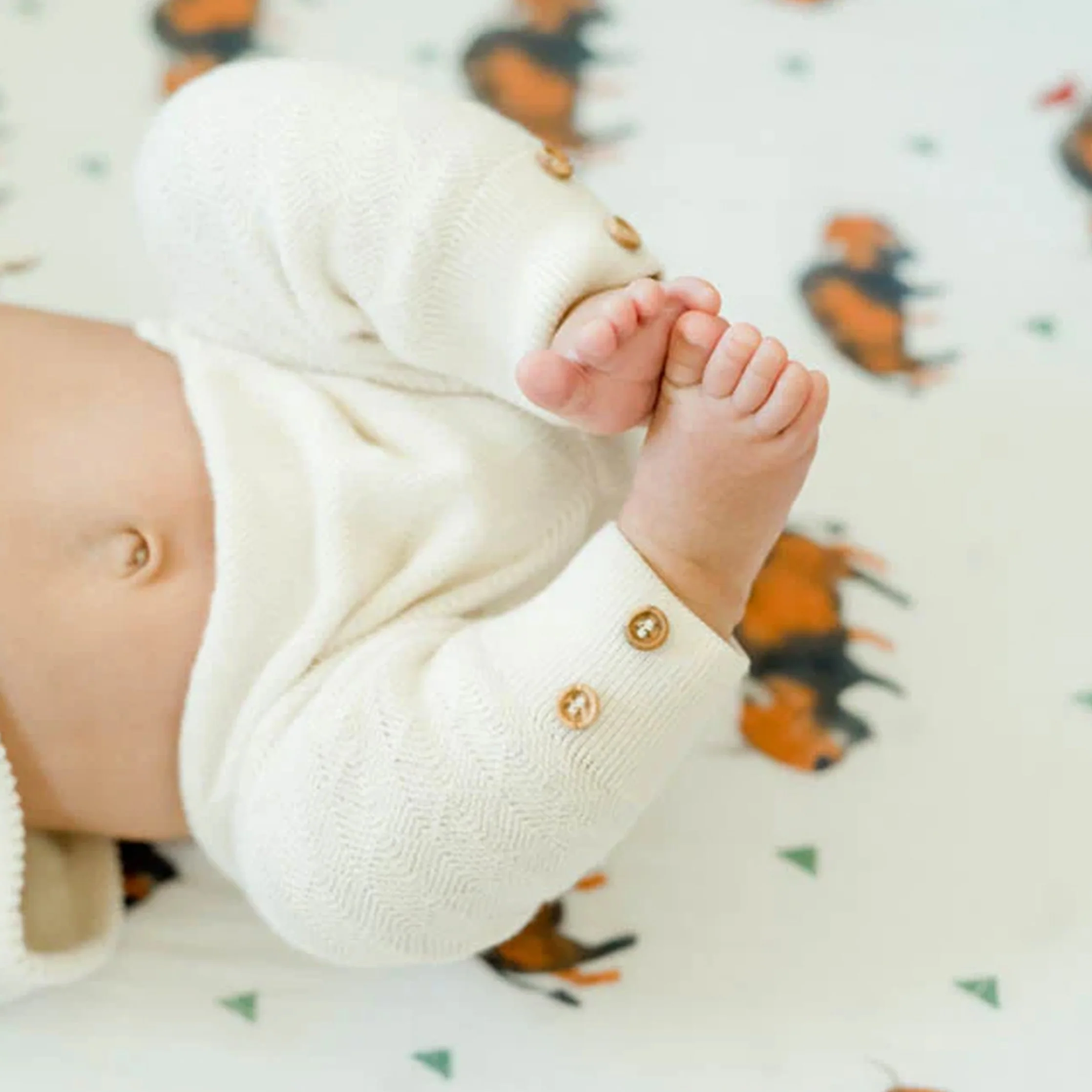 Cotton Muslin Crib Sheet - Bison - Image 5