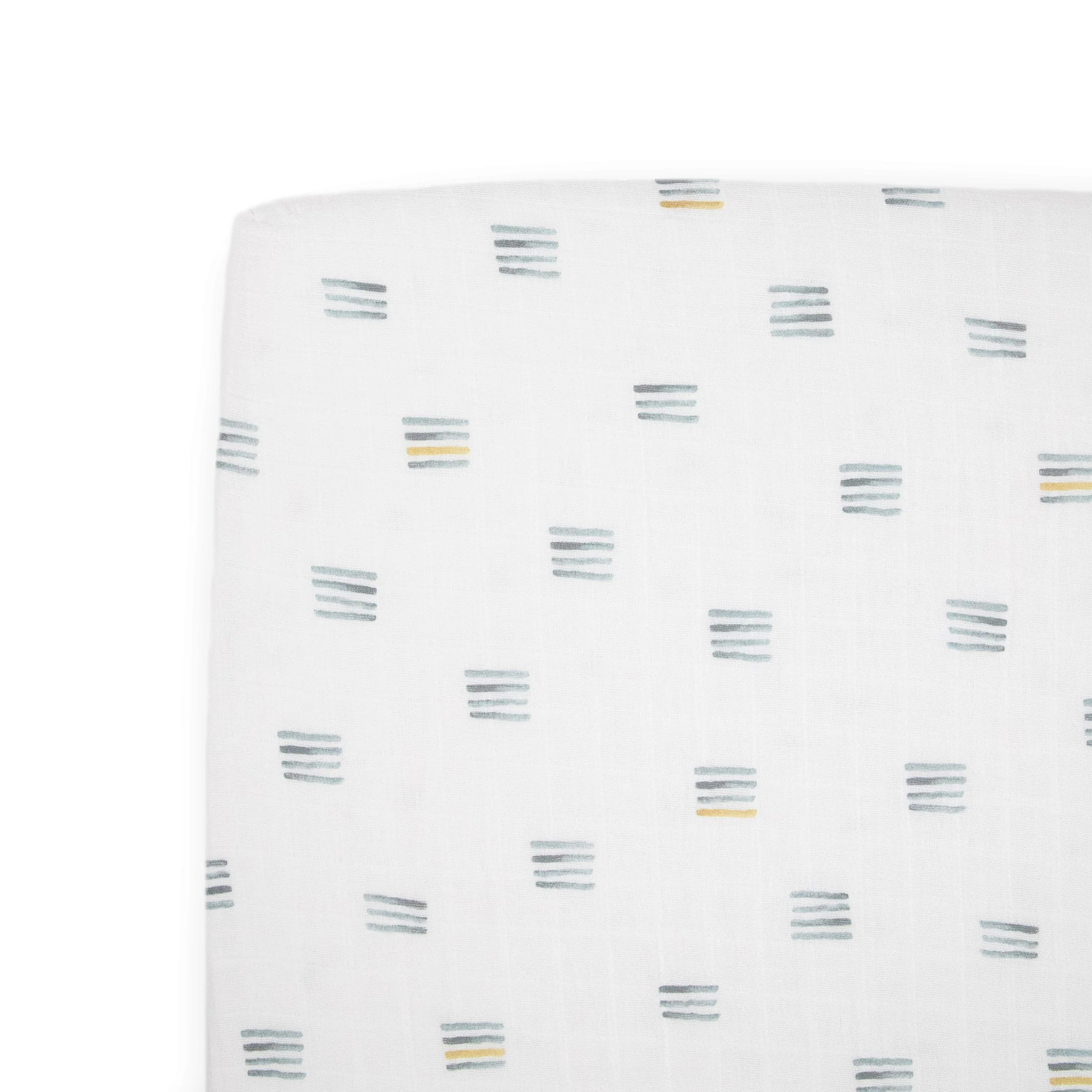 Cotton Muslin Crib Sheet - Blue Stacks