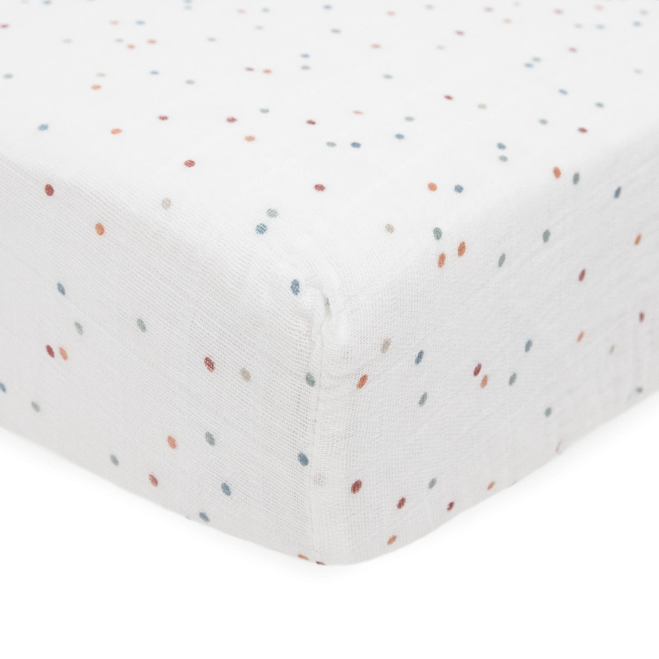 Cotton Muslin Crib Sheet - Dots - Image 2