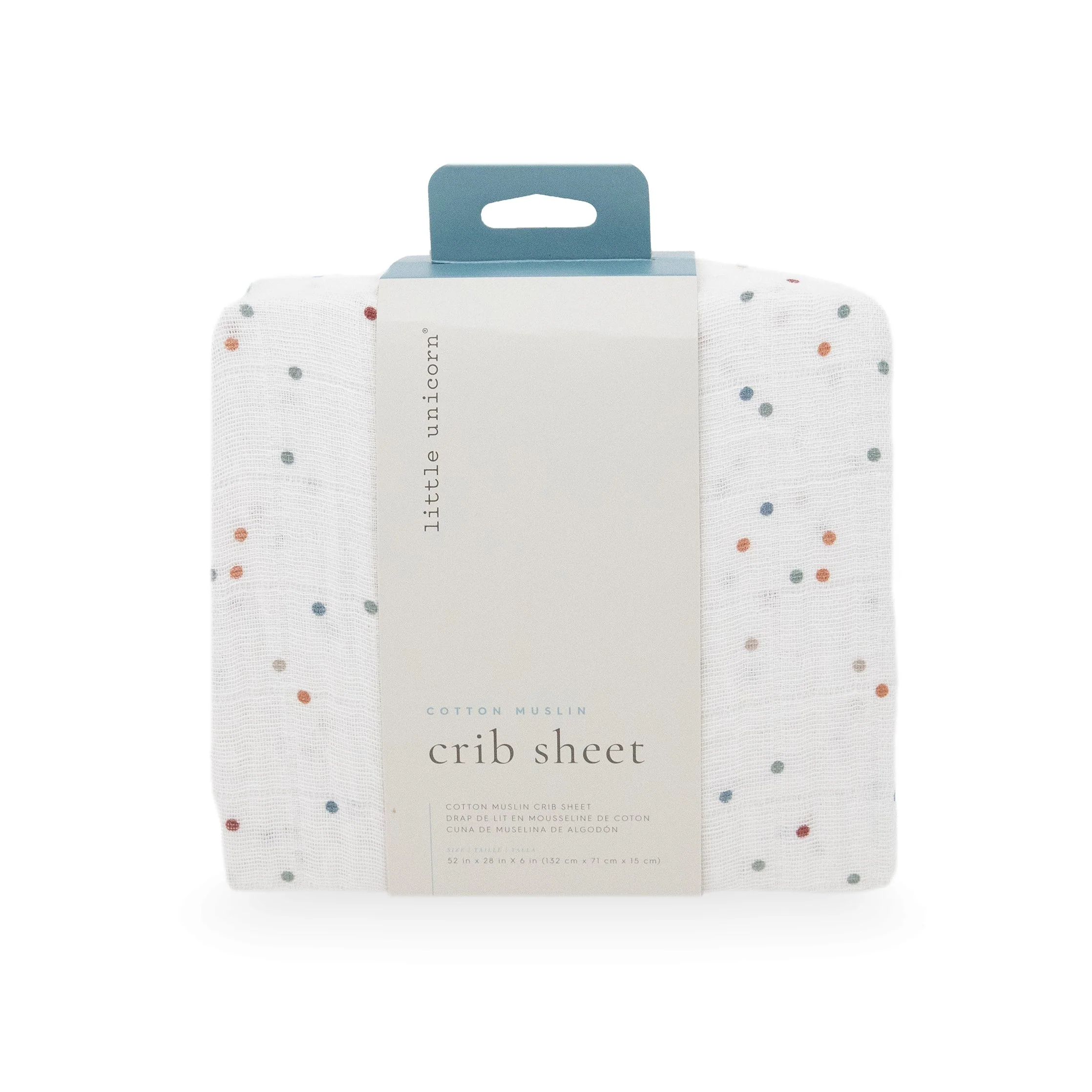 Cotton Muslin Crib Sheet - Dots - Image 3