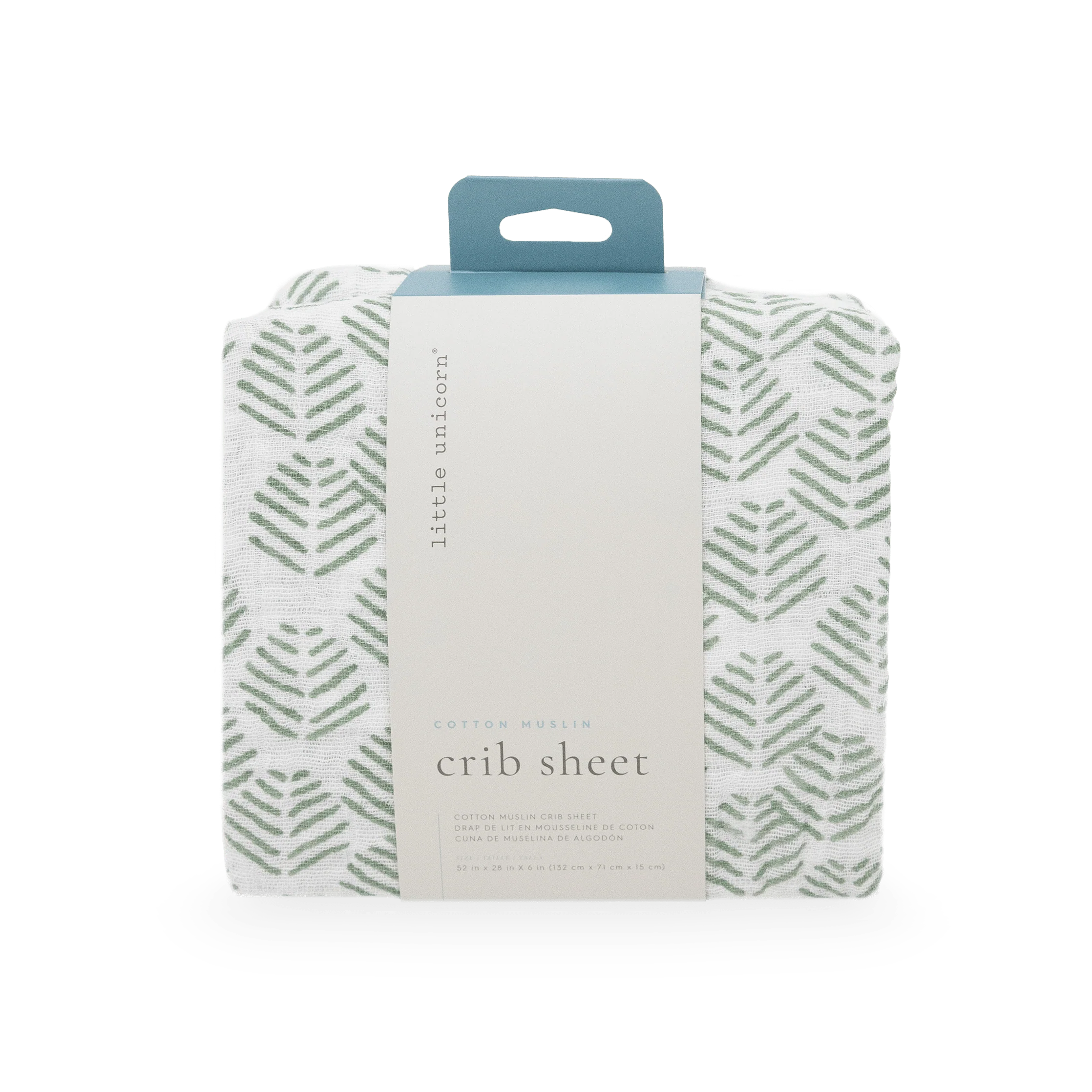Cotton Muslin Crib Sheet - Leaf Motif - Image 3