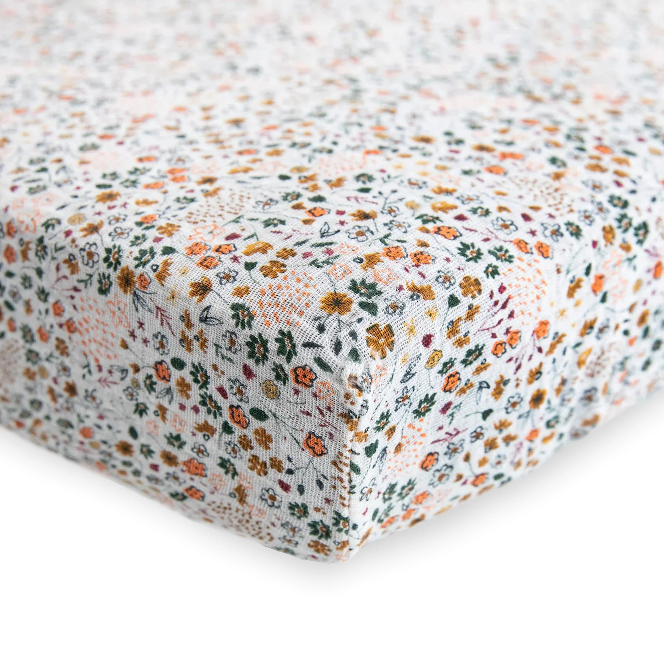 Cotton Muslin Crib Sheet - Pressed Petals - Image 2