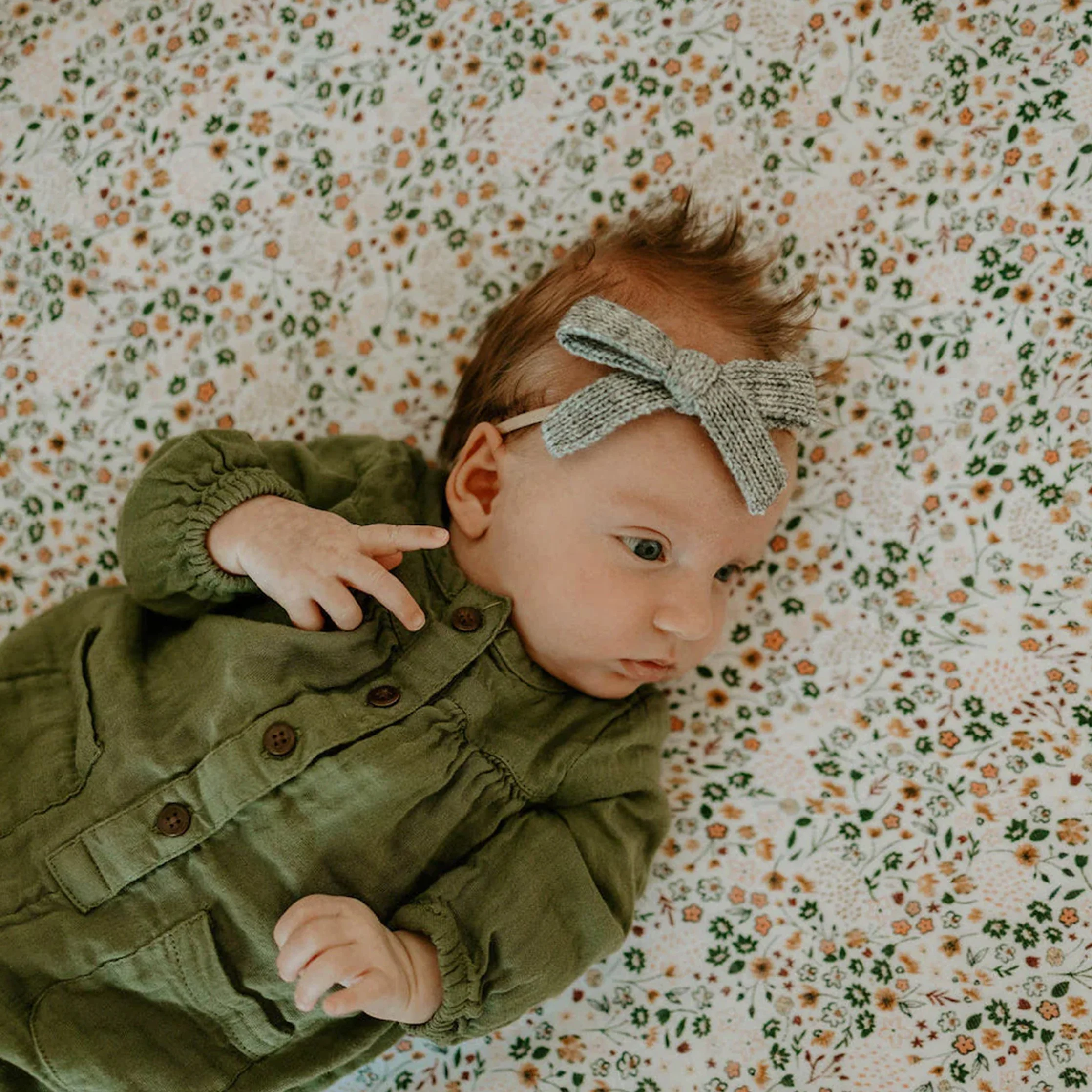 Cotton Muslin Crib Sheet - Pressed Petals - Image 4