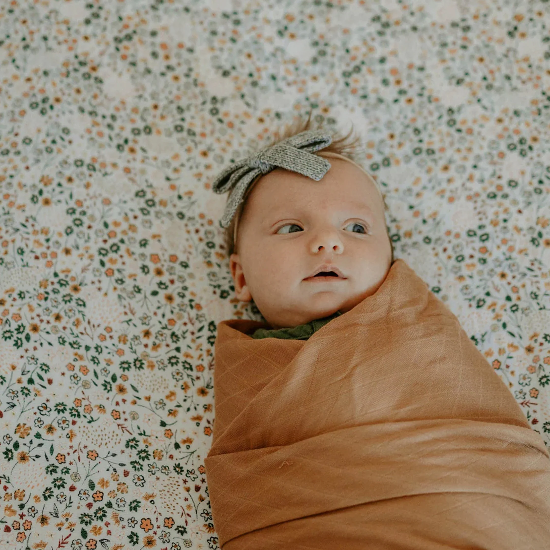 Cotton Muslin Crib Sheet - Pressed Petals - Image 5