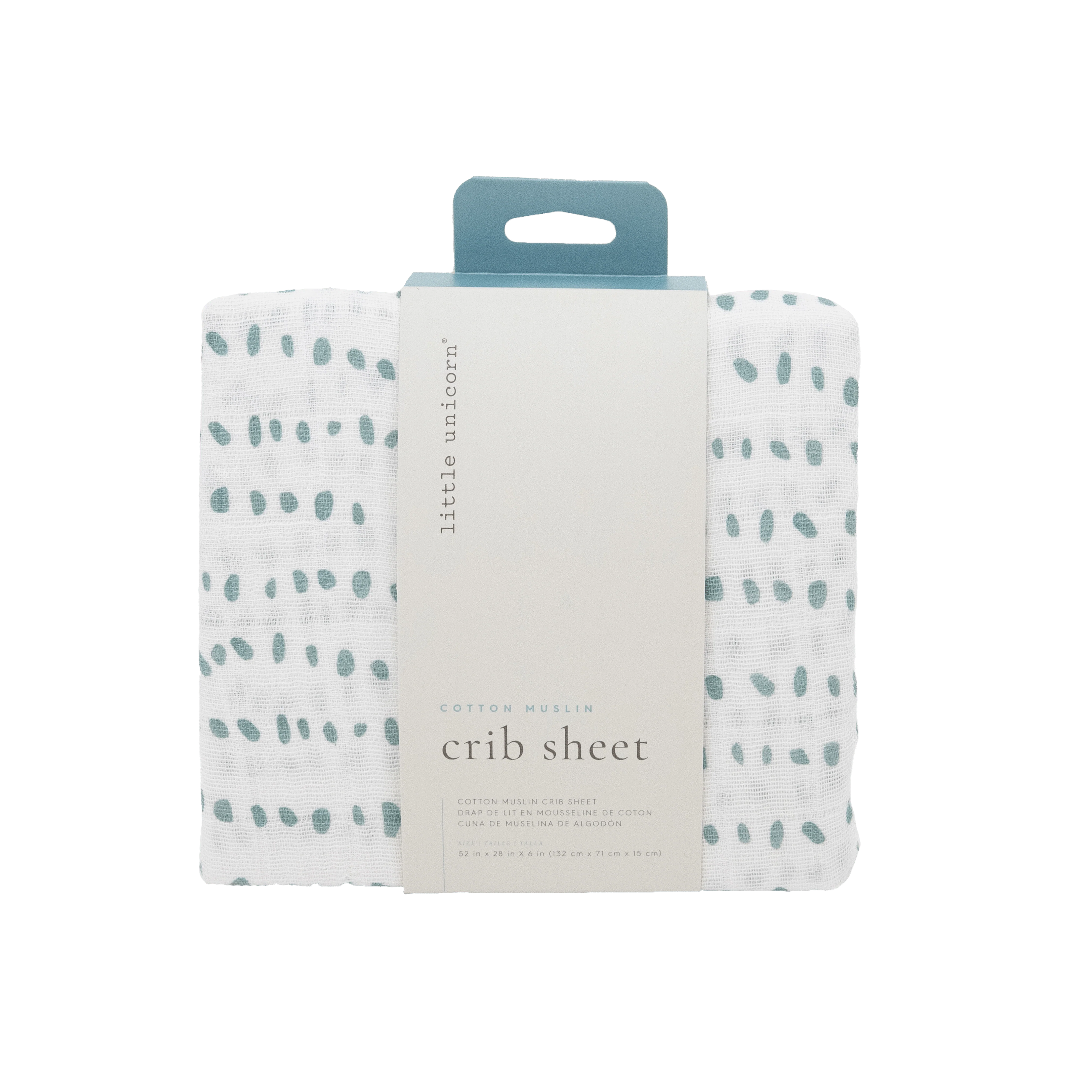 Cotton Muslin Crib Sheet - Stone Stripe - Image 2