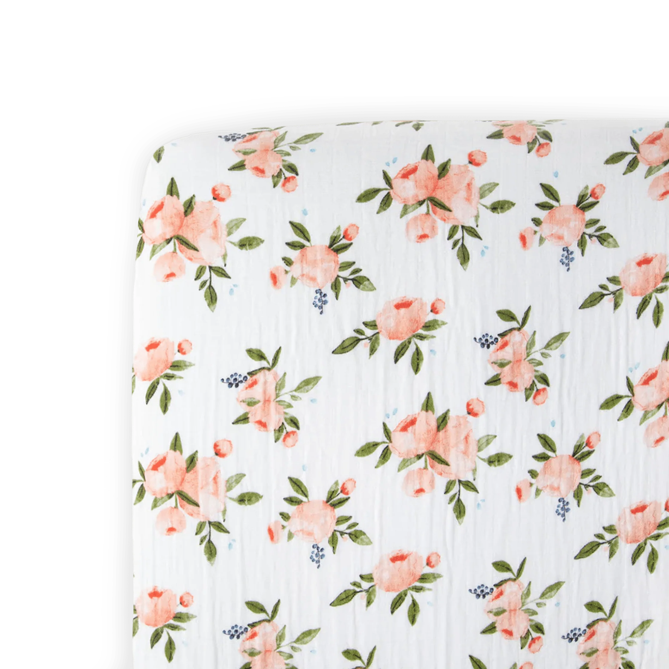 Cotton Muslin Crib Sheet - Watercolor Roses