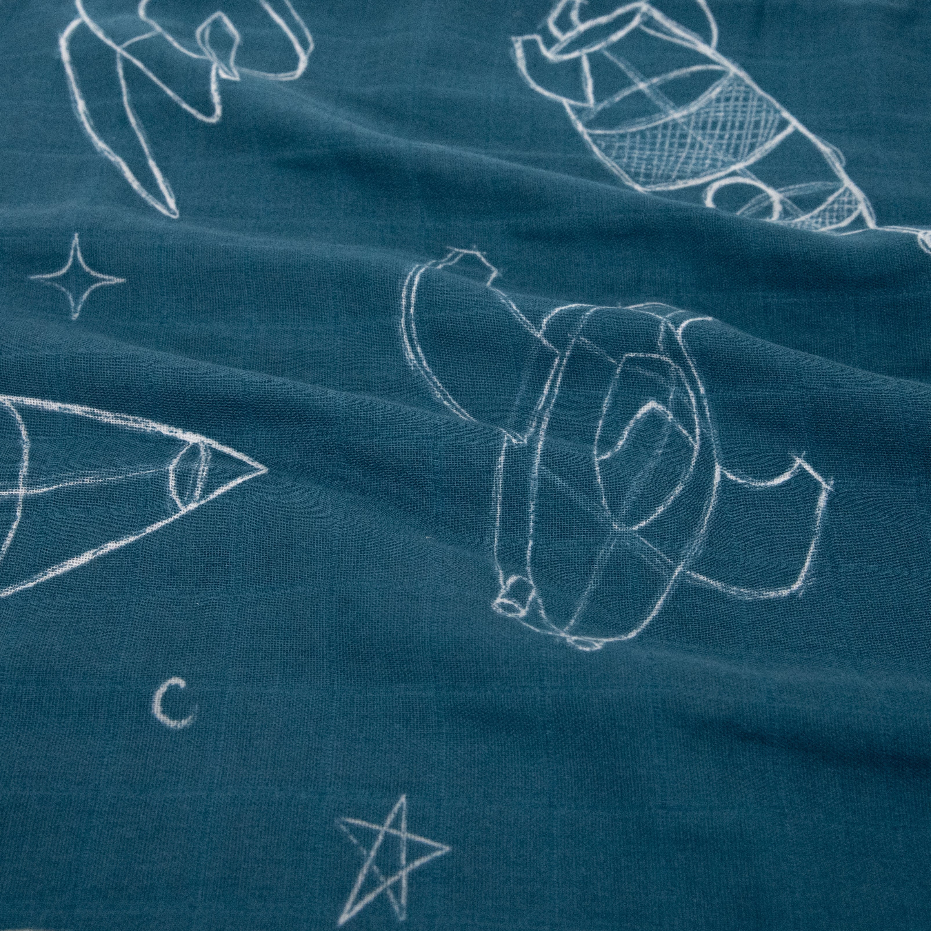 Cotton Muslin Pillowcase 2 Pack - Blast Off - Image 3