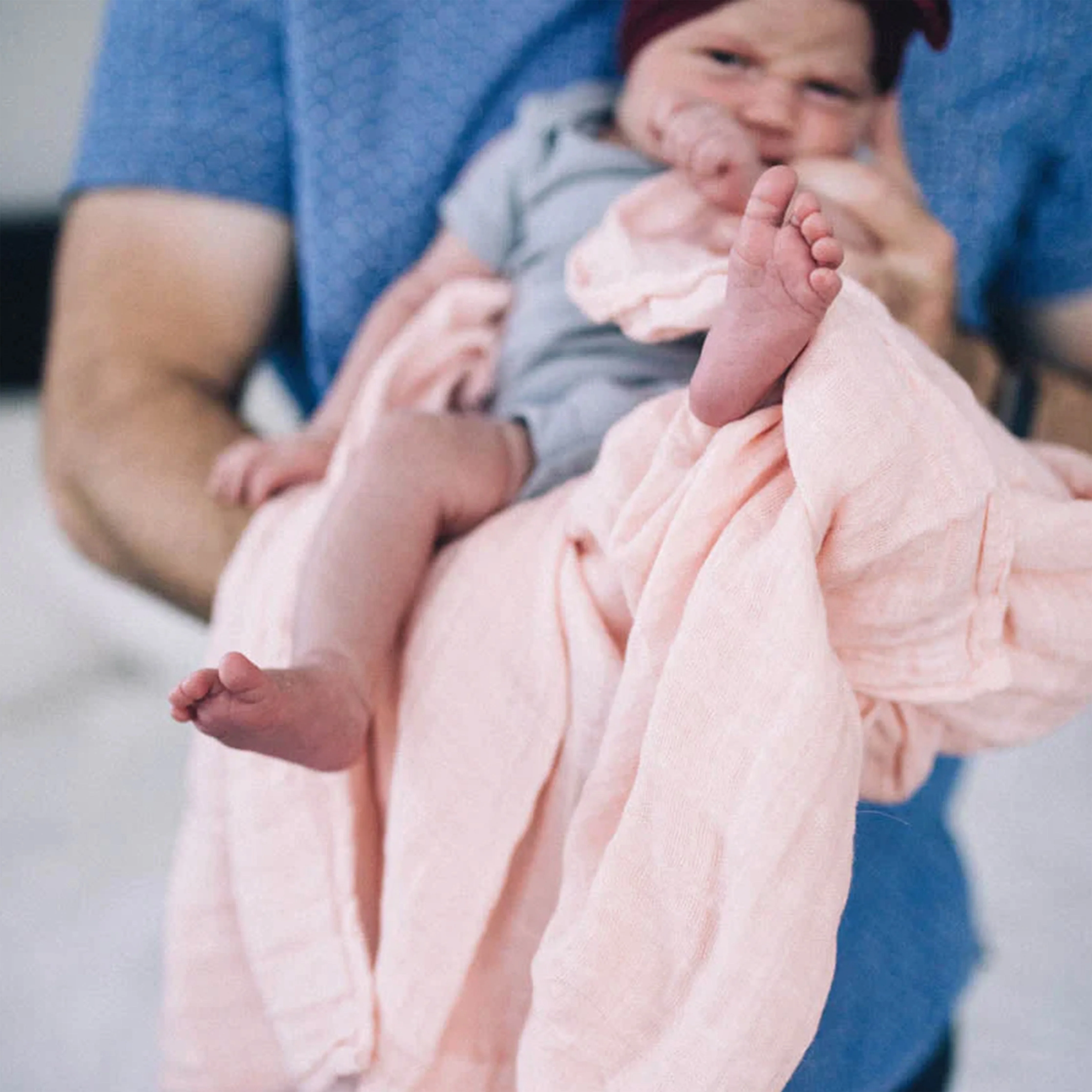 Cotton Muslin Swaddle Blanket 3 Pack - Light Pink - Image 11