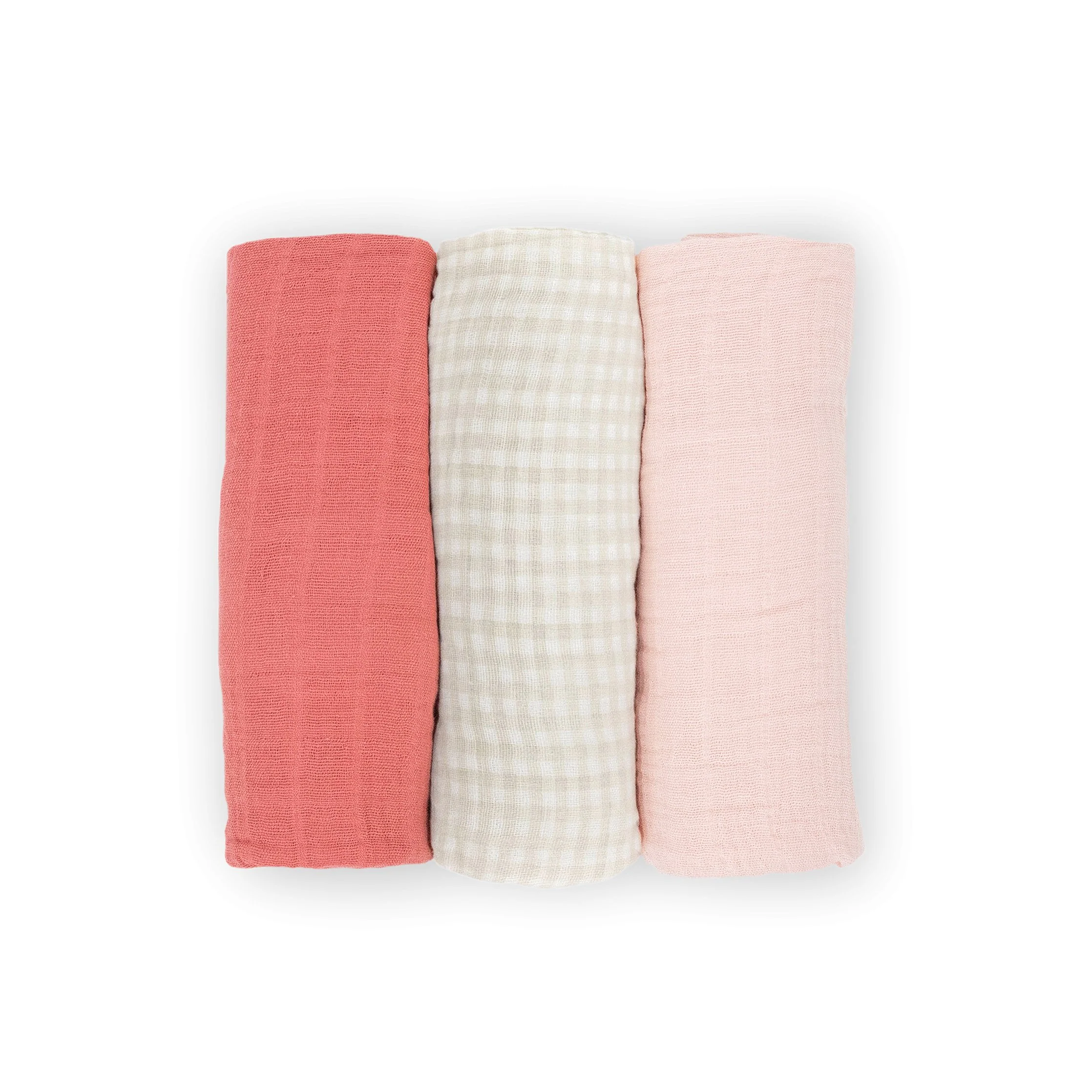 Cotton Muslin Swaddle Blanket 3 Pack - Light Pink - Image 8