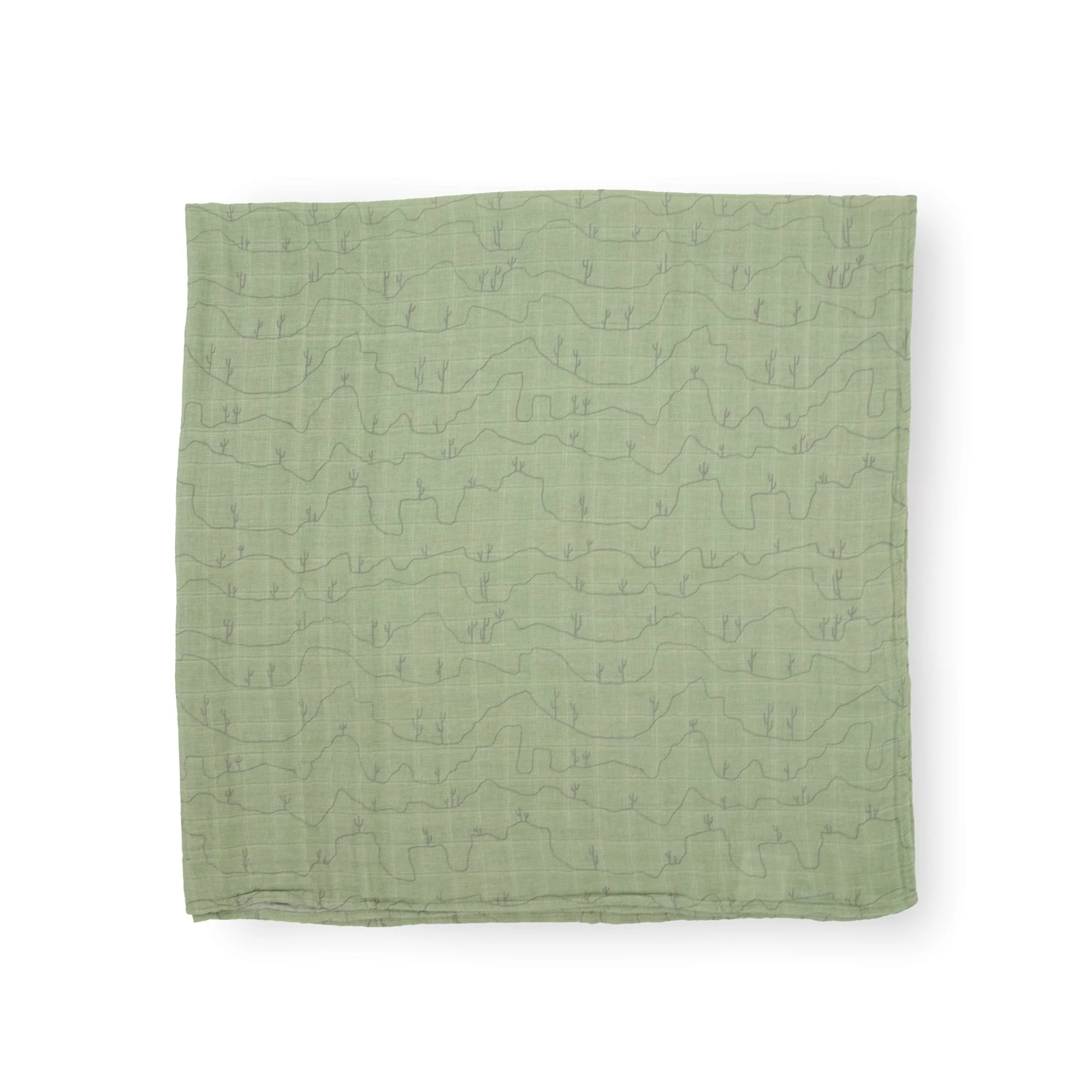 Cotton Muslin Swaddle Blanket - Cactus Lines - Image 3