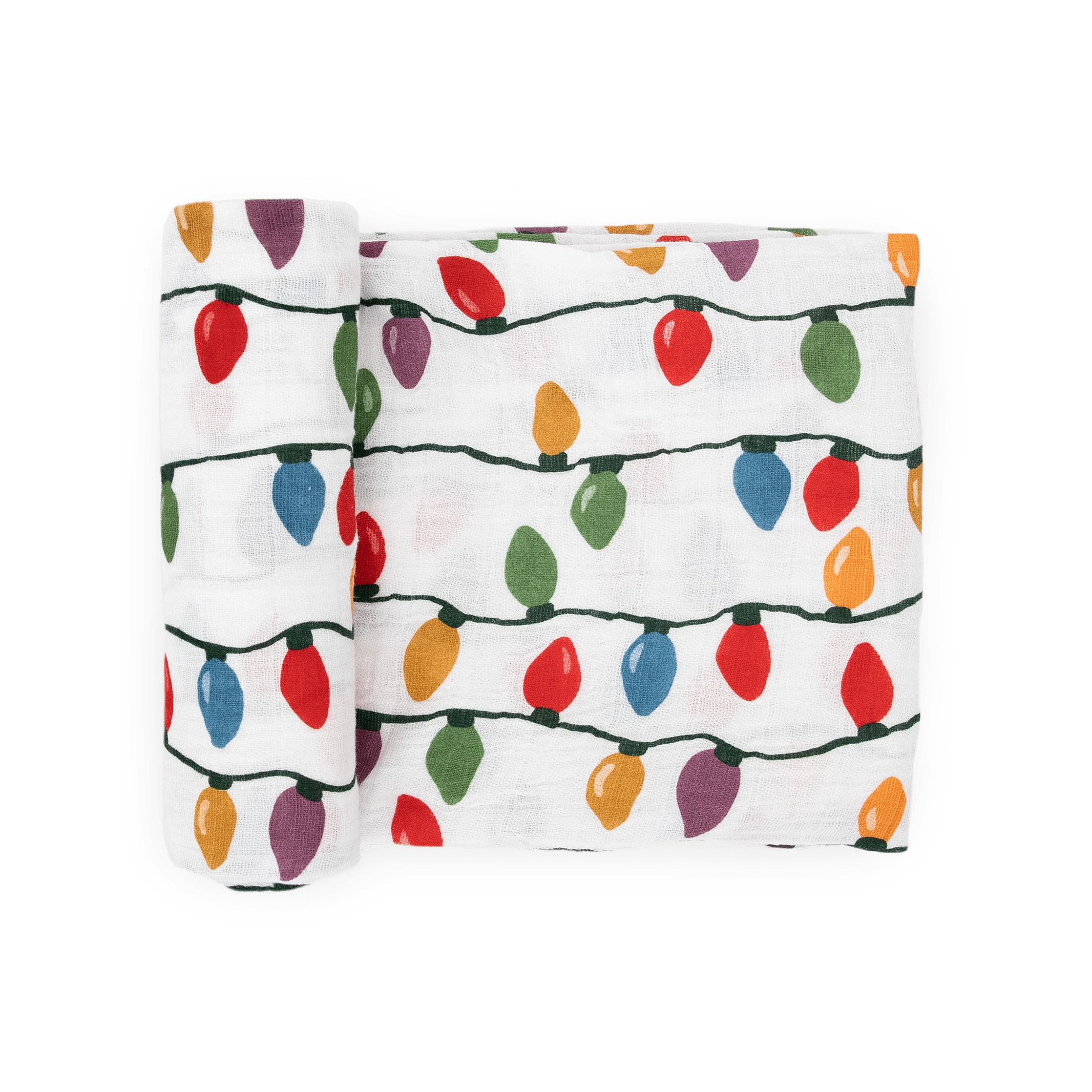 Cotton Muslin Swaddle Blanket - Christmas Bulbs