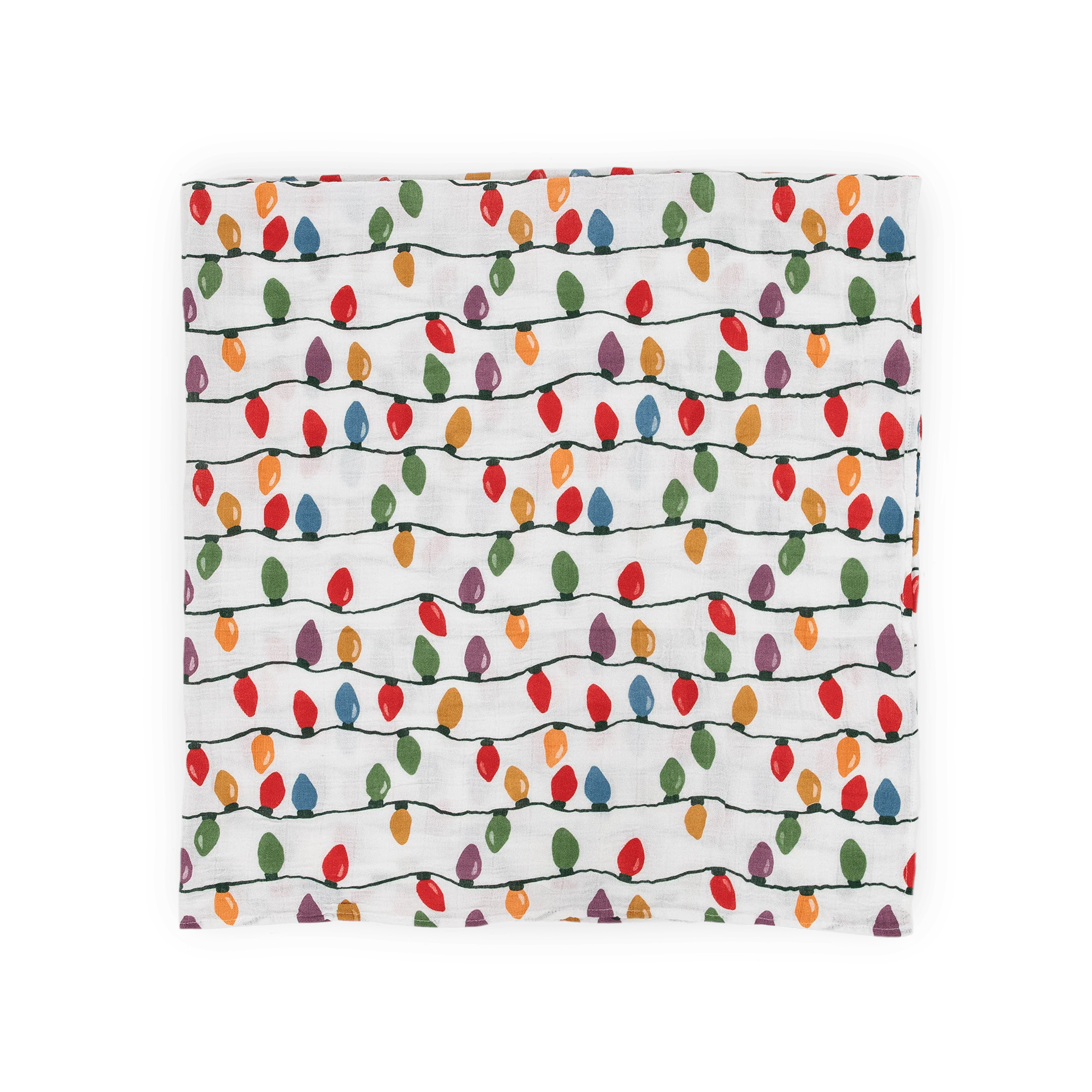 Cotton Muslin Swaddle Blanket - Christmas Bulbs - Image 3