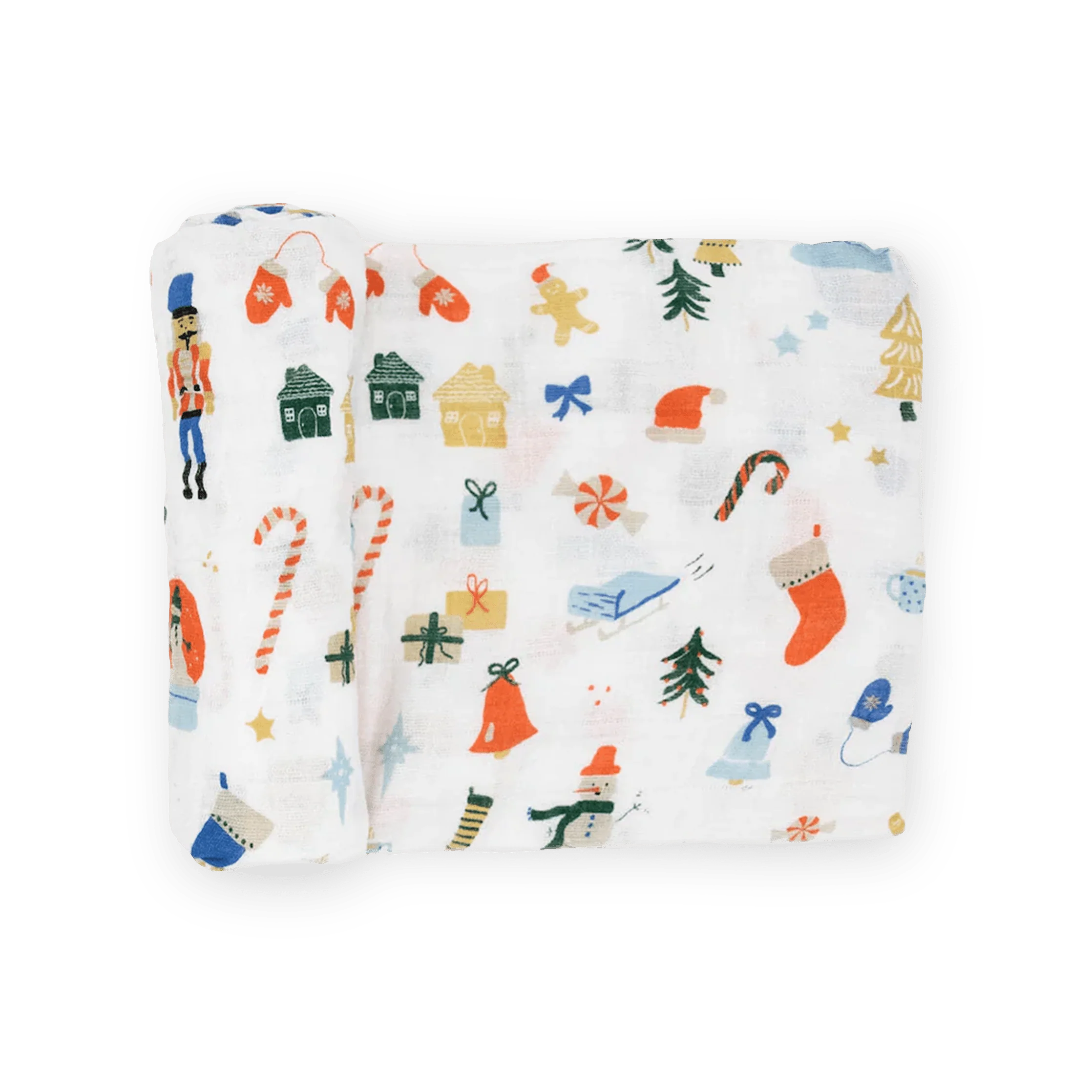 Cotton Muslin Swaddle Blanket - Christmas Time