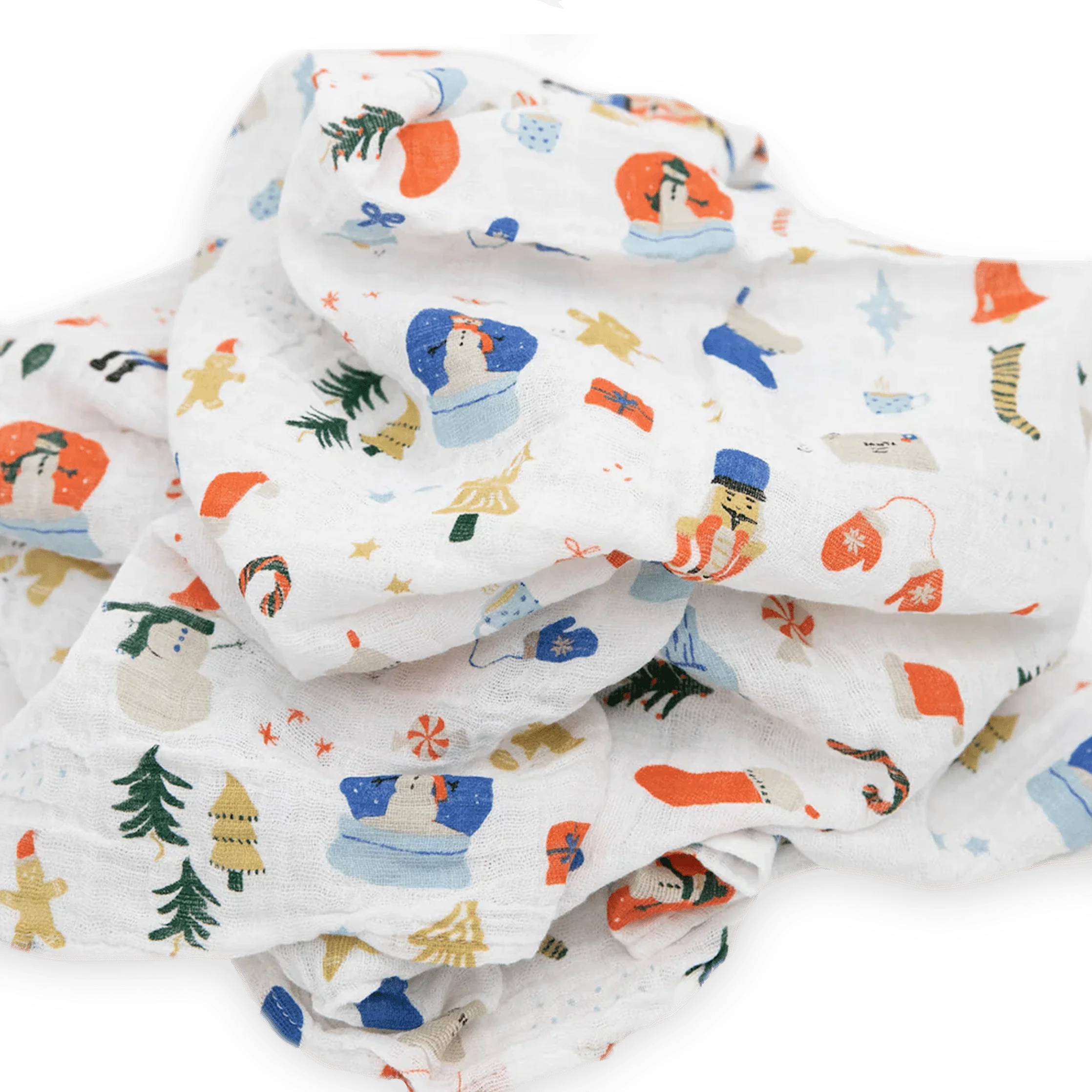Cotton Muslin Swaddle Blanket - Christmas Time - Image 2