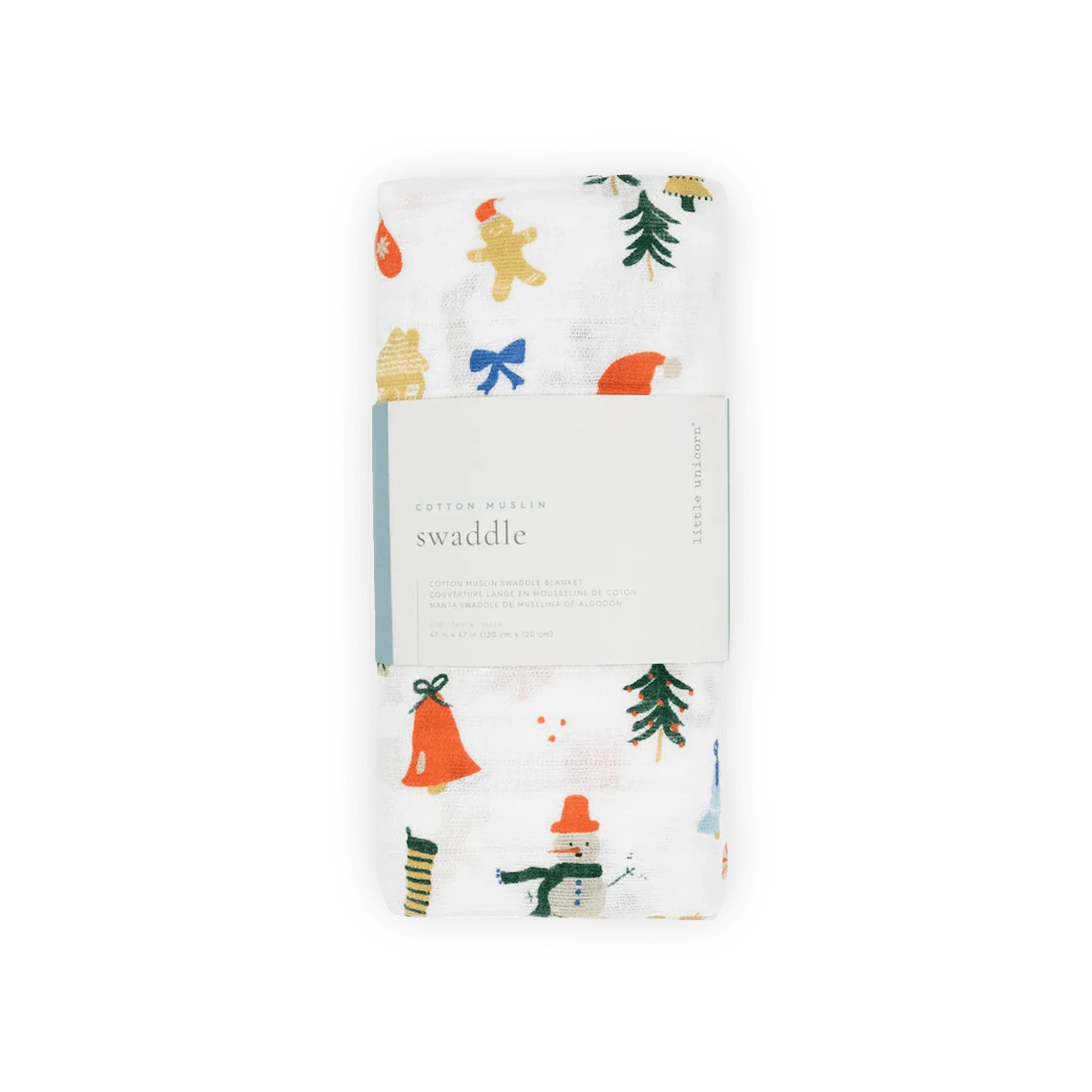 Cotton Muslin Swaddle Blanket - Christmas Time - Image 5