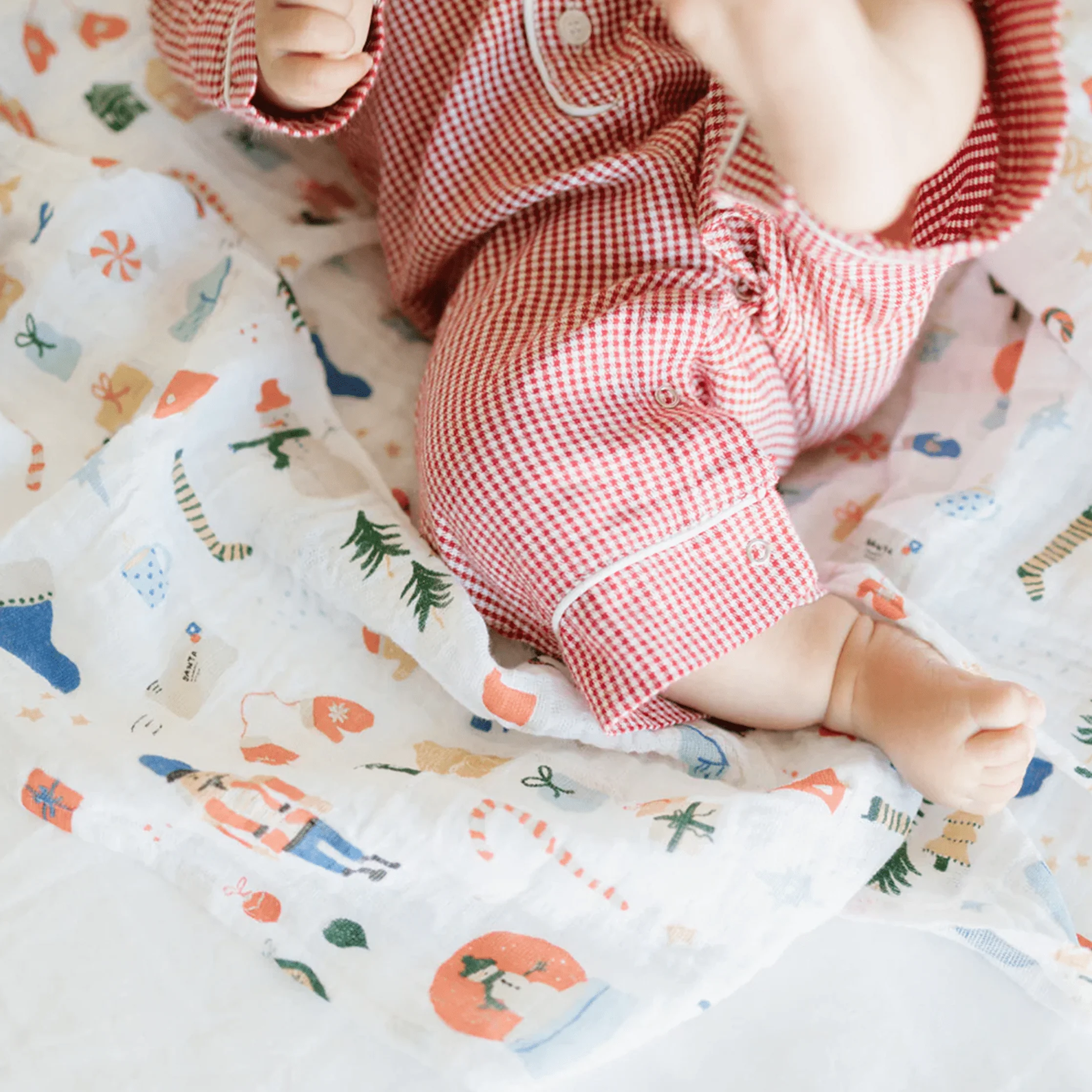 Cotton Muslin Swaddle Blanket - Christmas Time - Image 7