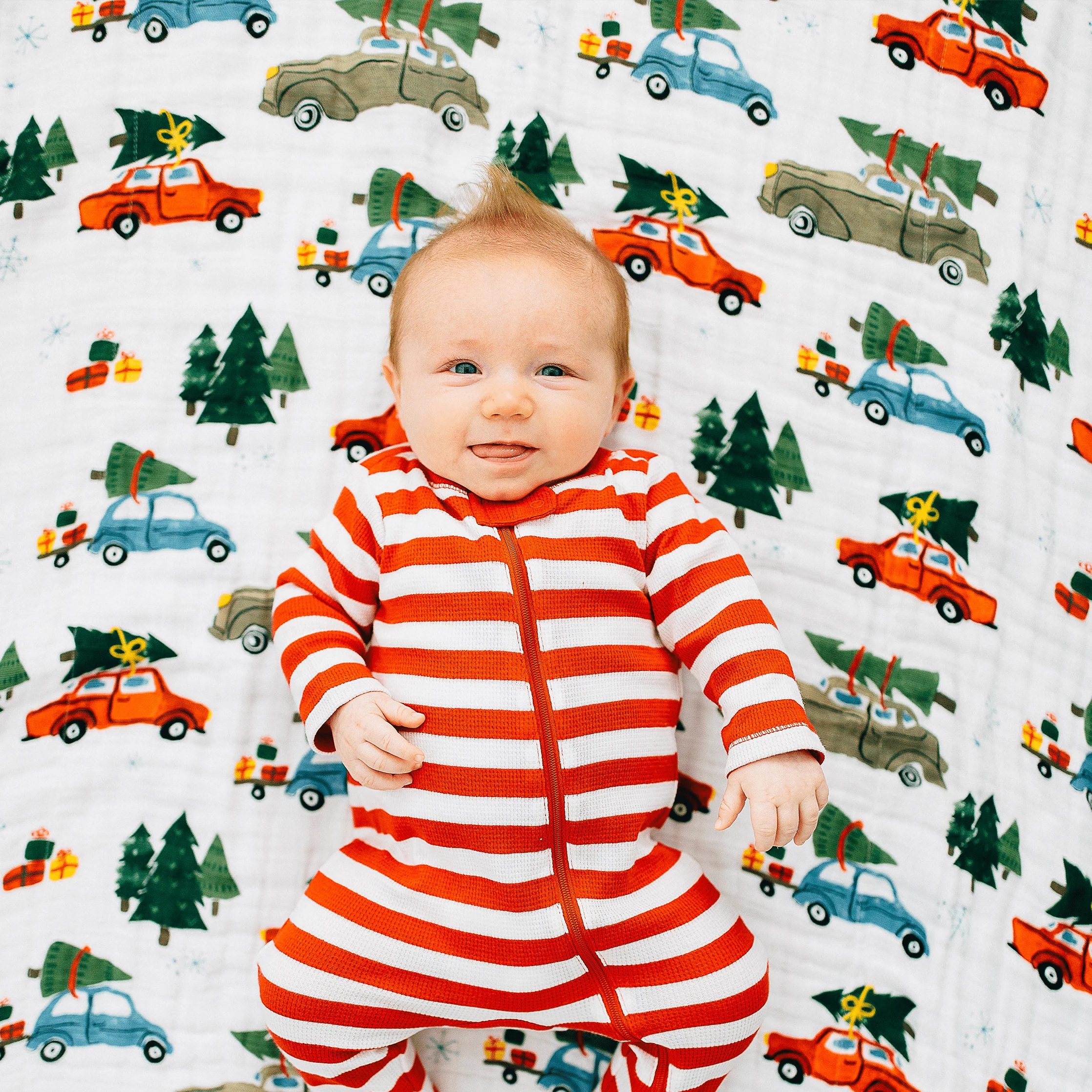Cotton Muslin Swaddle Blanket - Holiday Haul - Image 7