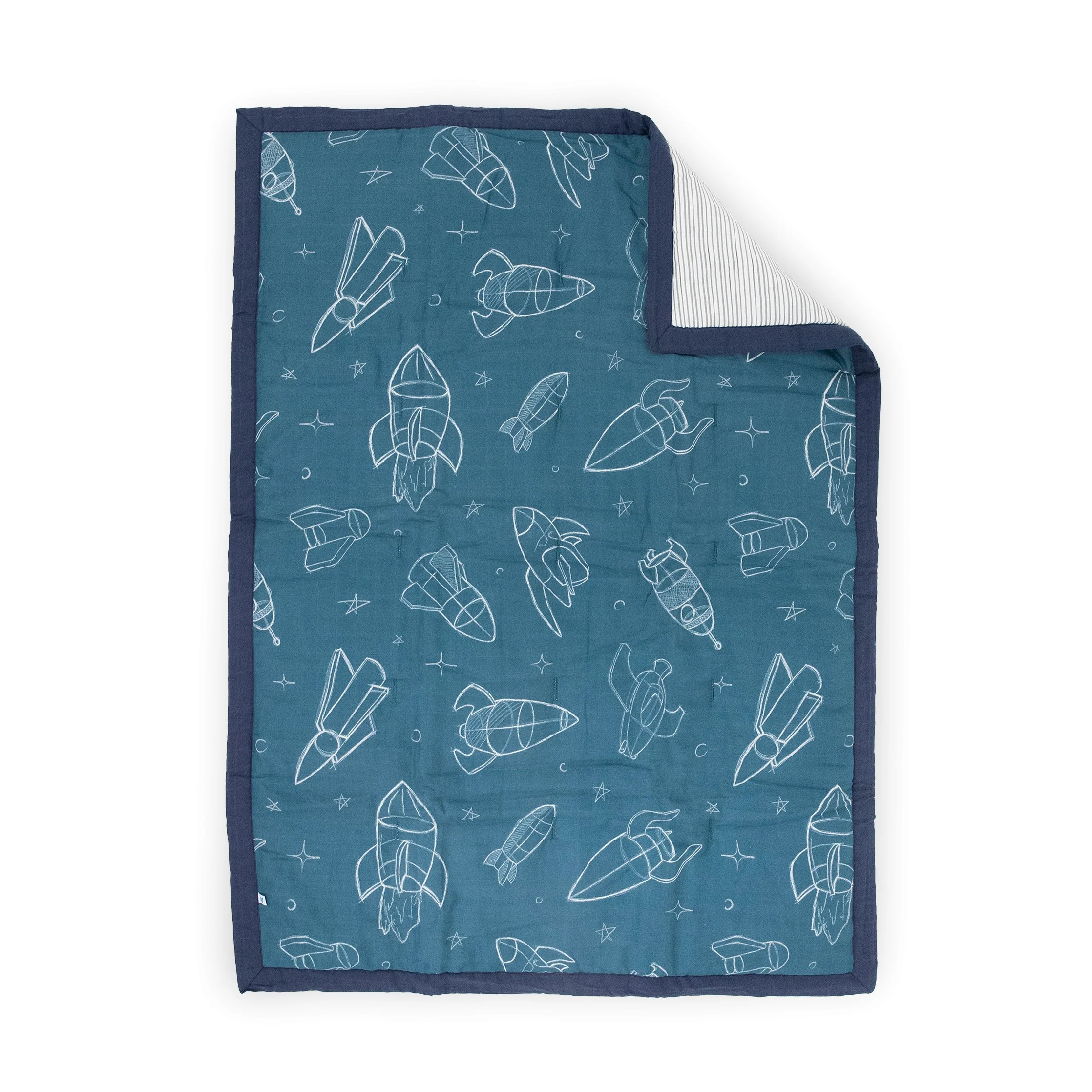 Cotton Muslin Toddler Bedding 3 Piece Set - Blast Off - Image 3