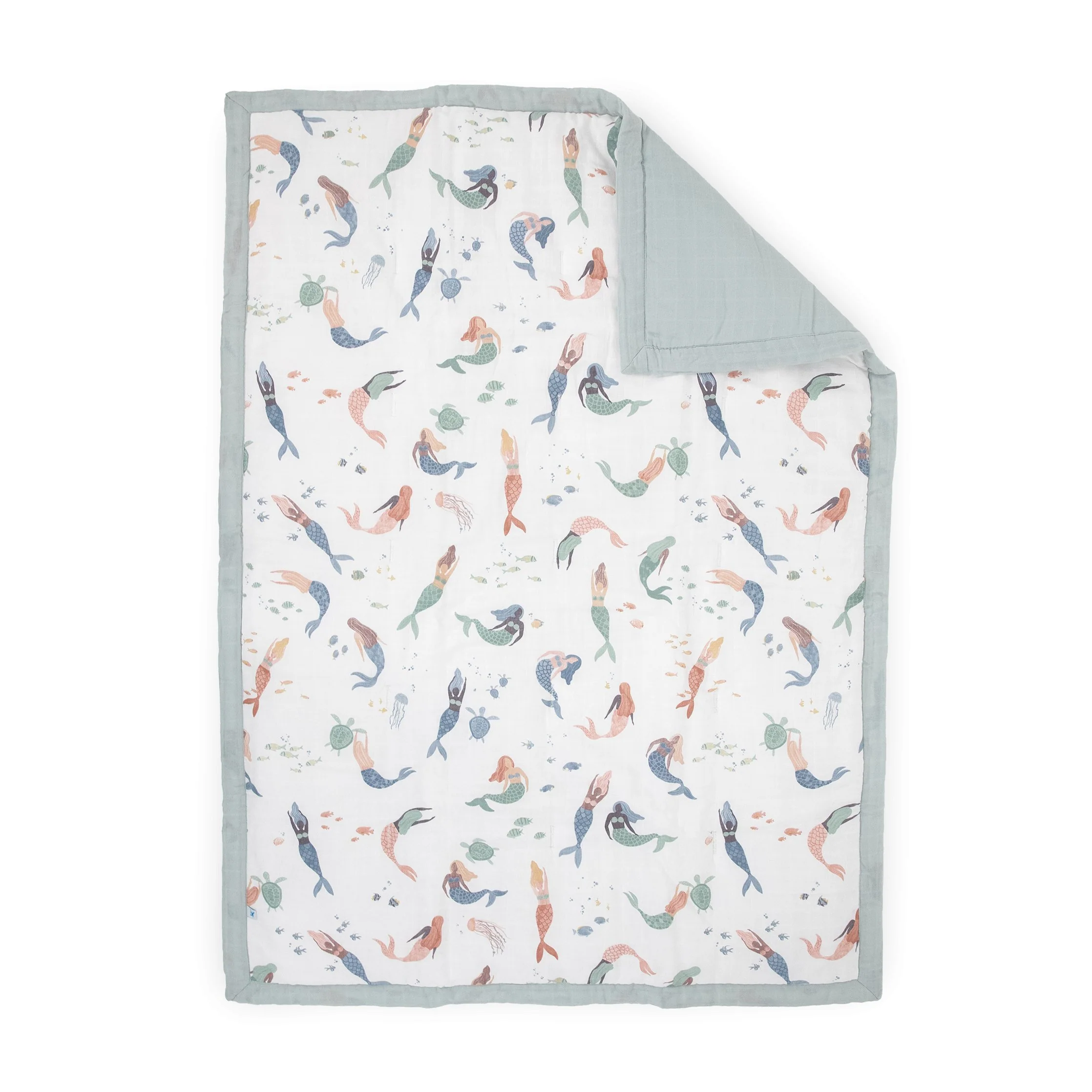 Cotton Muslin Toddler Bedding 3 Piece Set - Mermaid Party - Image 4