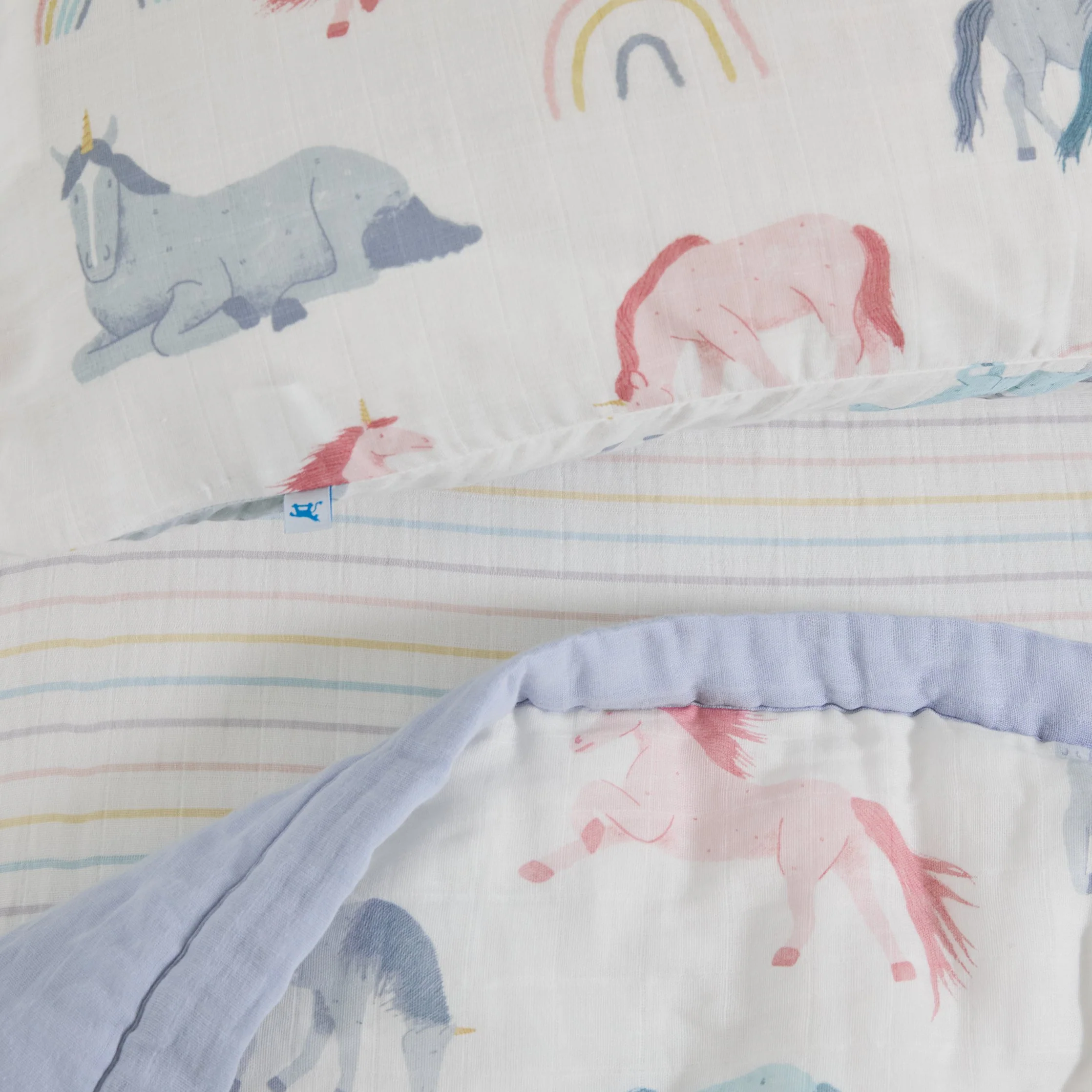 Cotton Muslin Toddler Bedding 3 Piece Set - Unicorns - Image 3