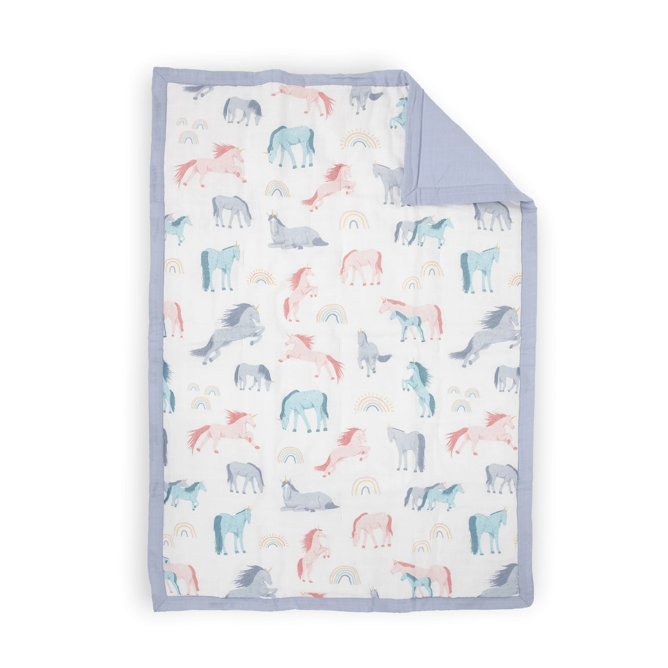 Cotton Muslin Toddler Bedding 3 Piece Set - Unicorns - Image 4