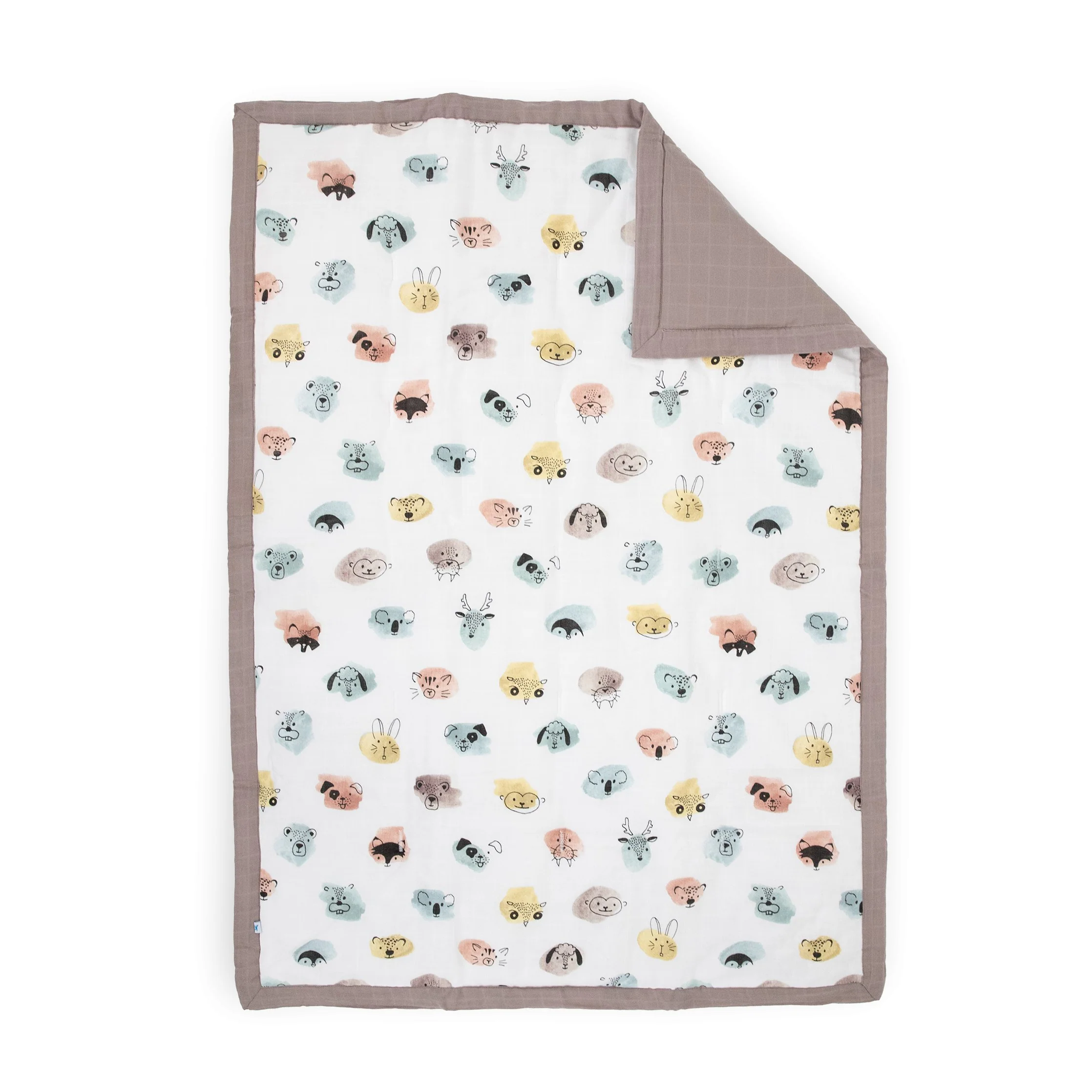 Cotton Muslin Toddler Bedding 3 Piece Set - Watercolor Critters - Image 4
