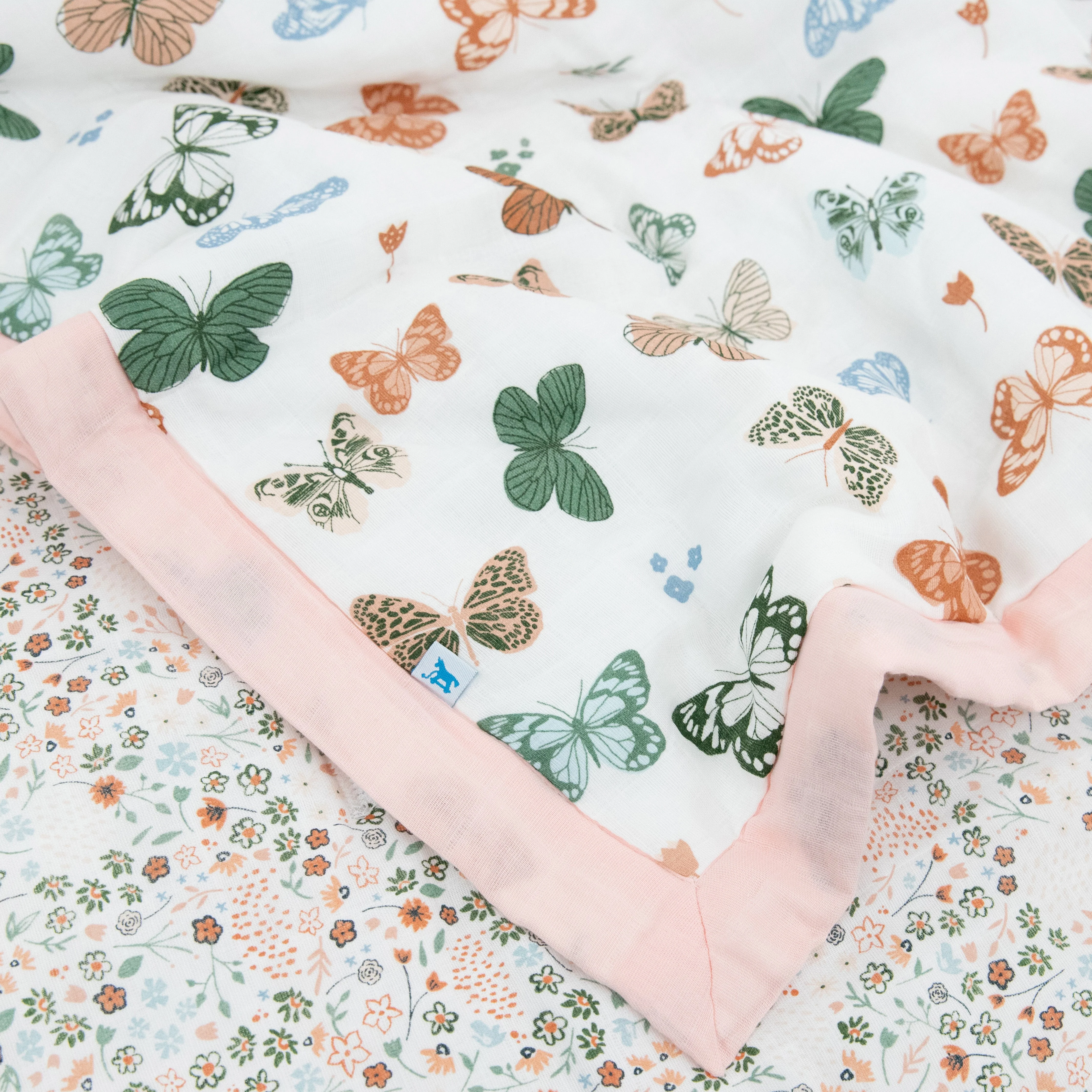 Cotton Muslin Toddler Comforter - Butterflies - Image 3