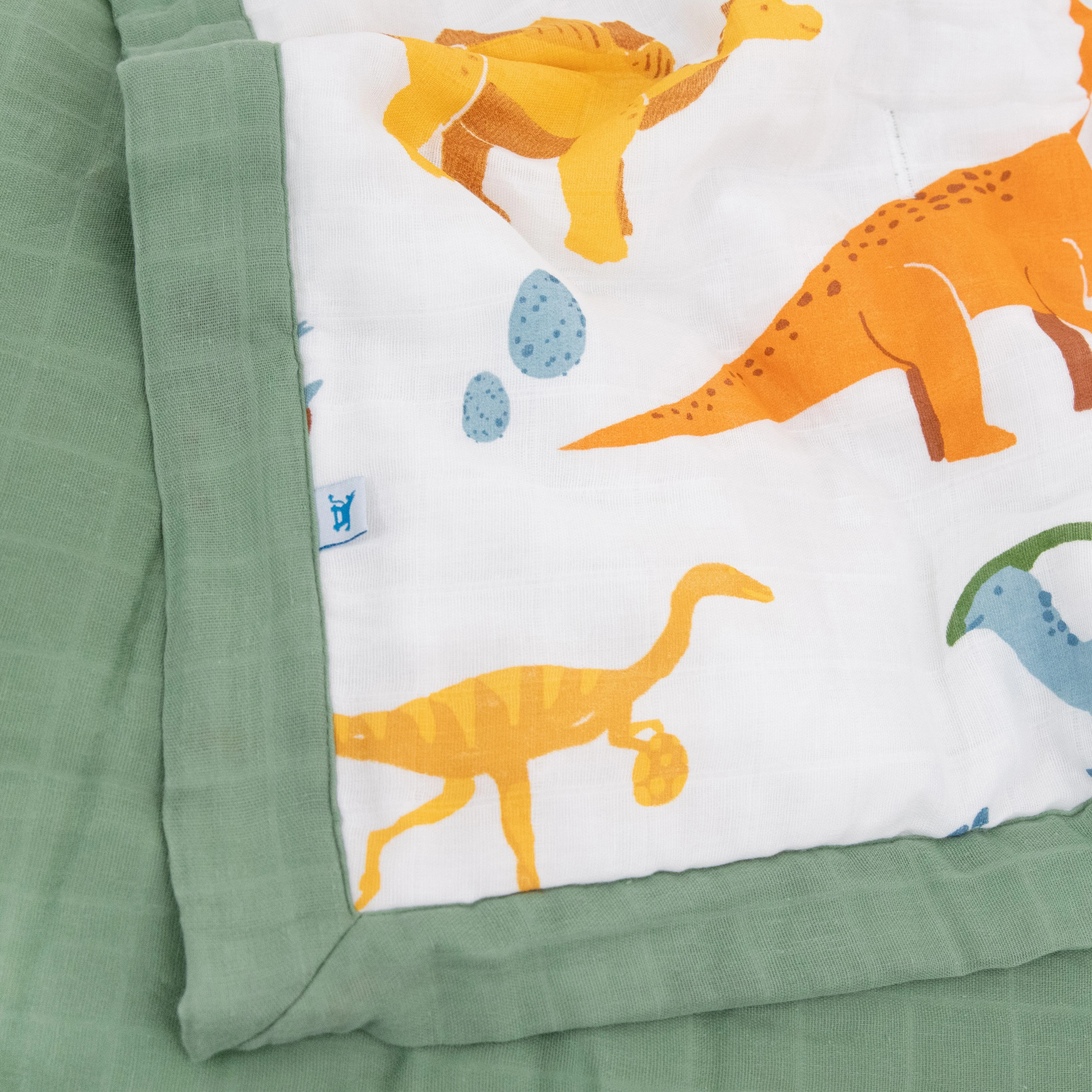 Cotton Muslin Toddler Comforter - Dino Names - Image 3