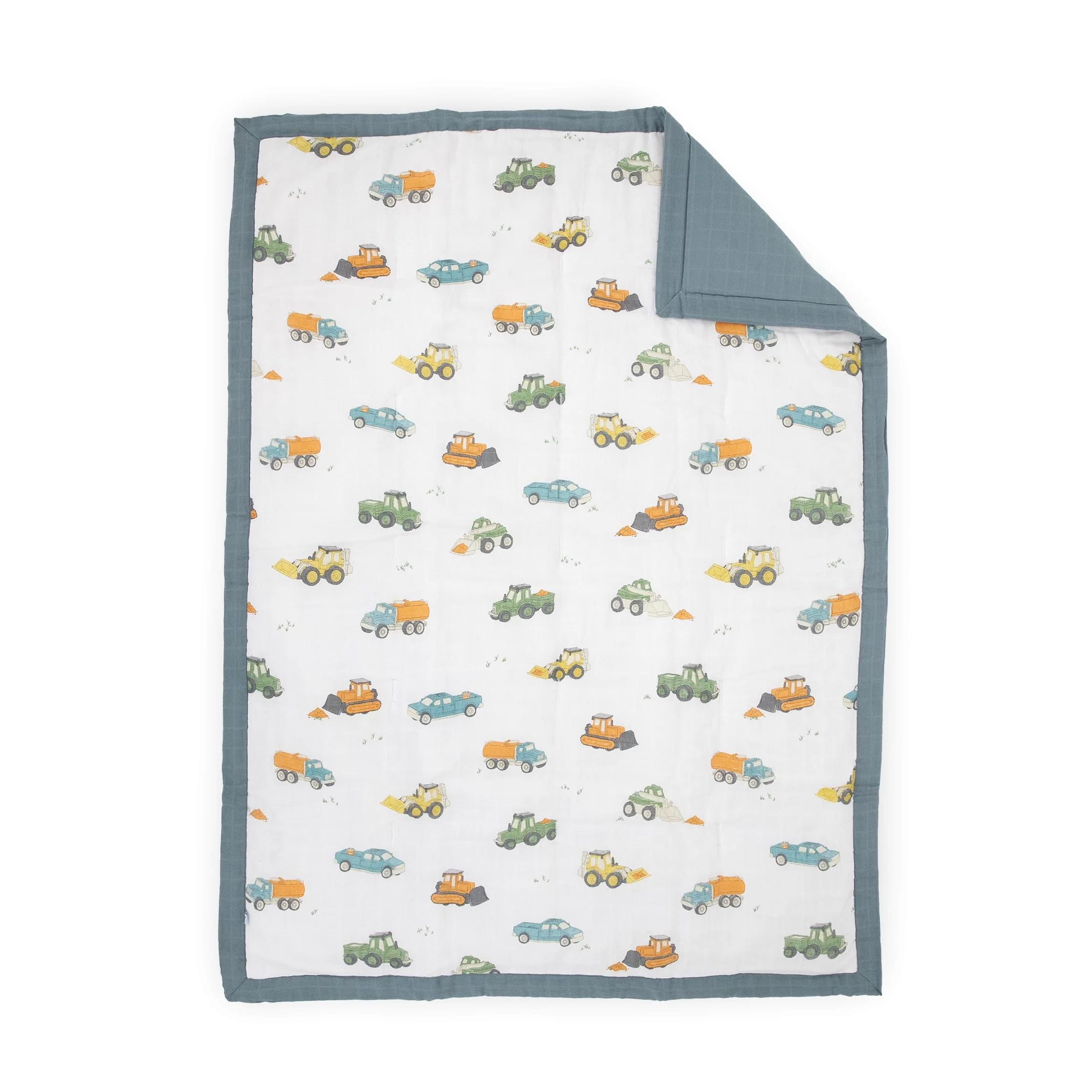 Cotton Muslin Toddler Comforter - Work Trucks