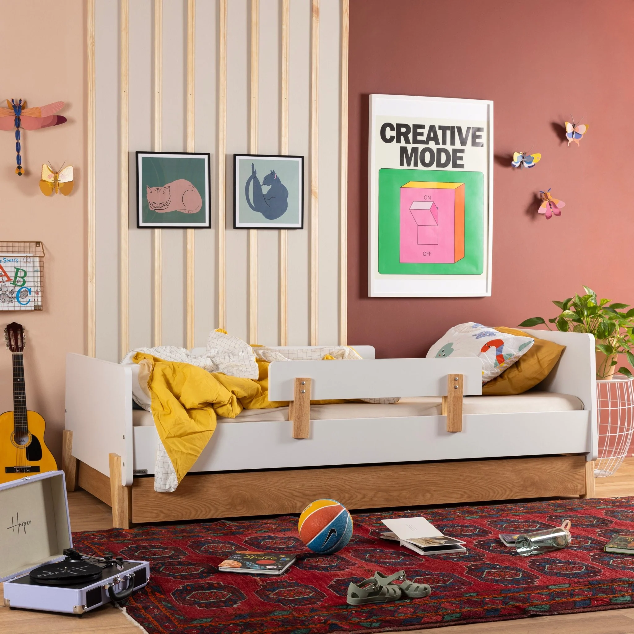 Fun Twin Bed with Safety Guardrails for Kids - Image 5