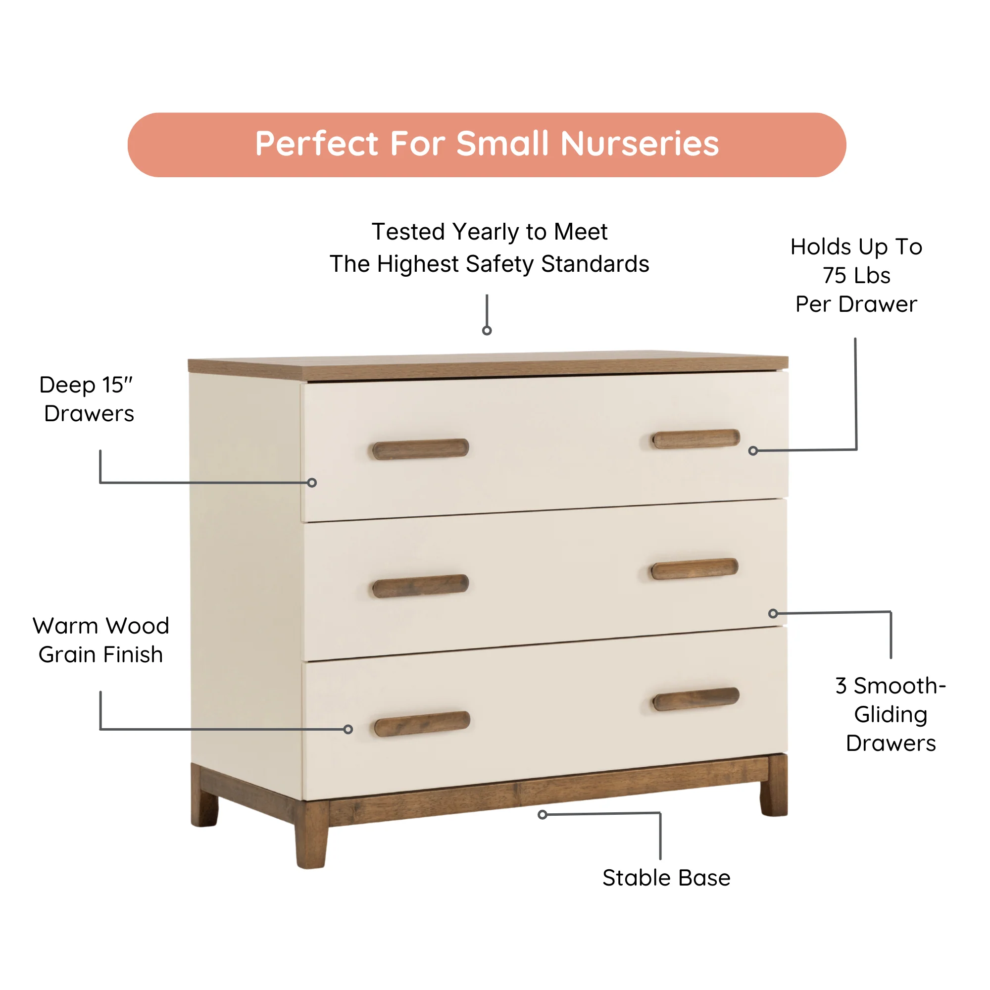 LaLa Little 3-Drawer Dresser - Image 21