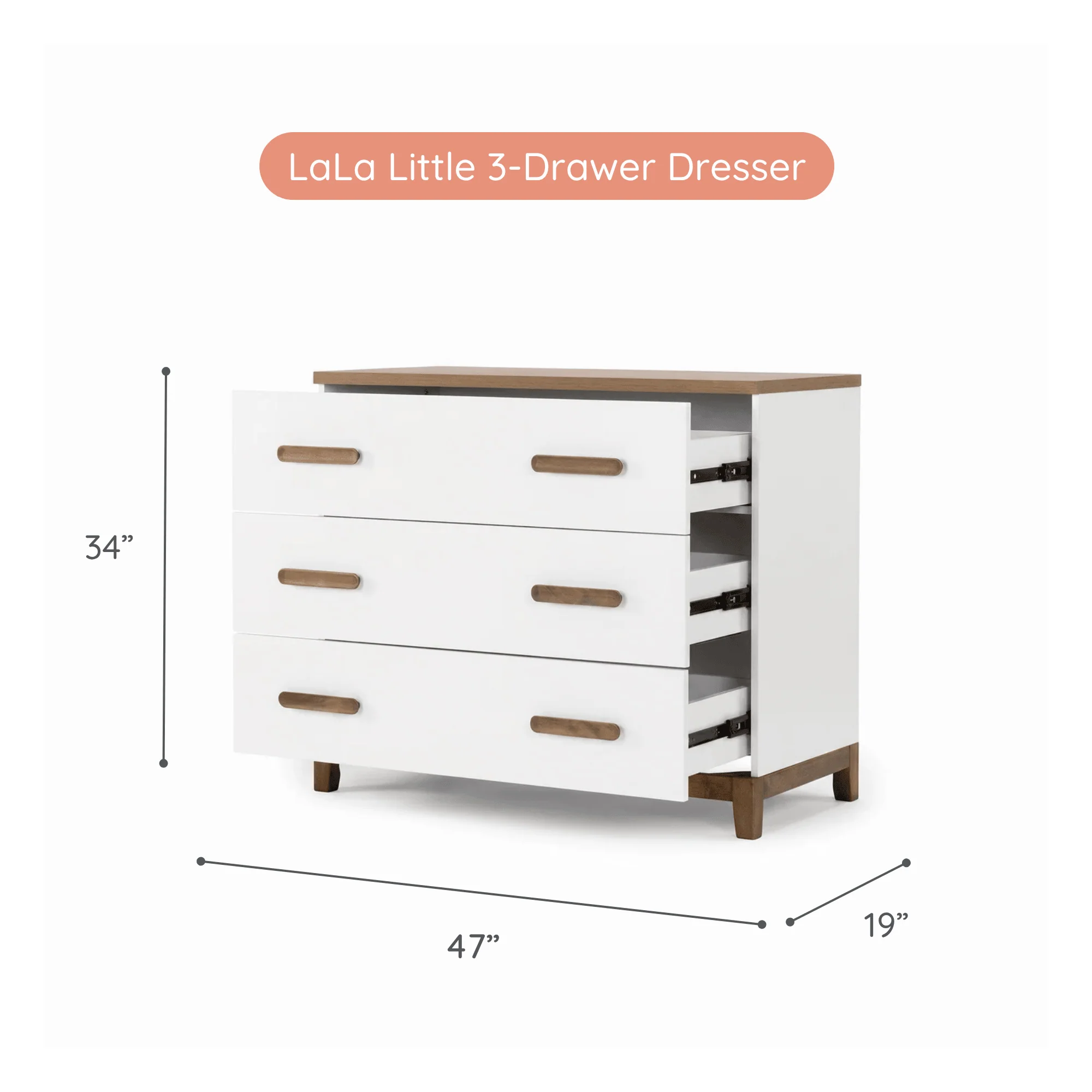 LaLa Little 3-Drawer Dresser - Image 36