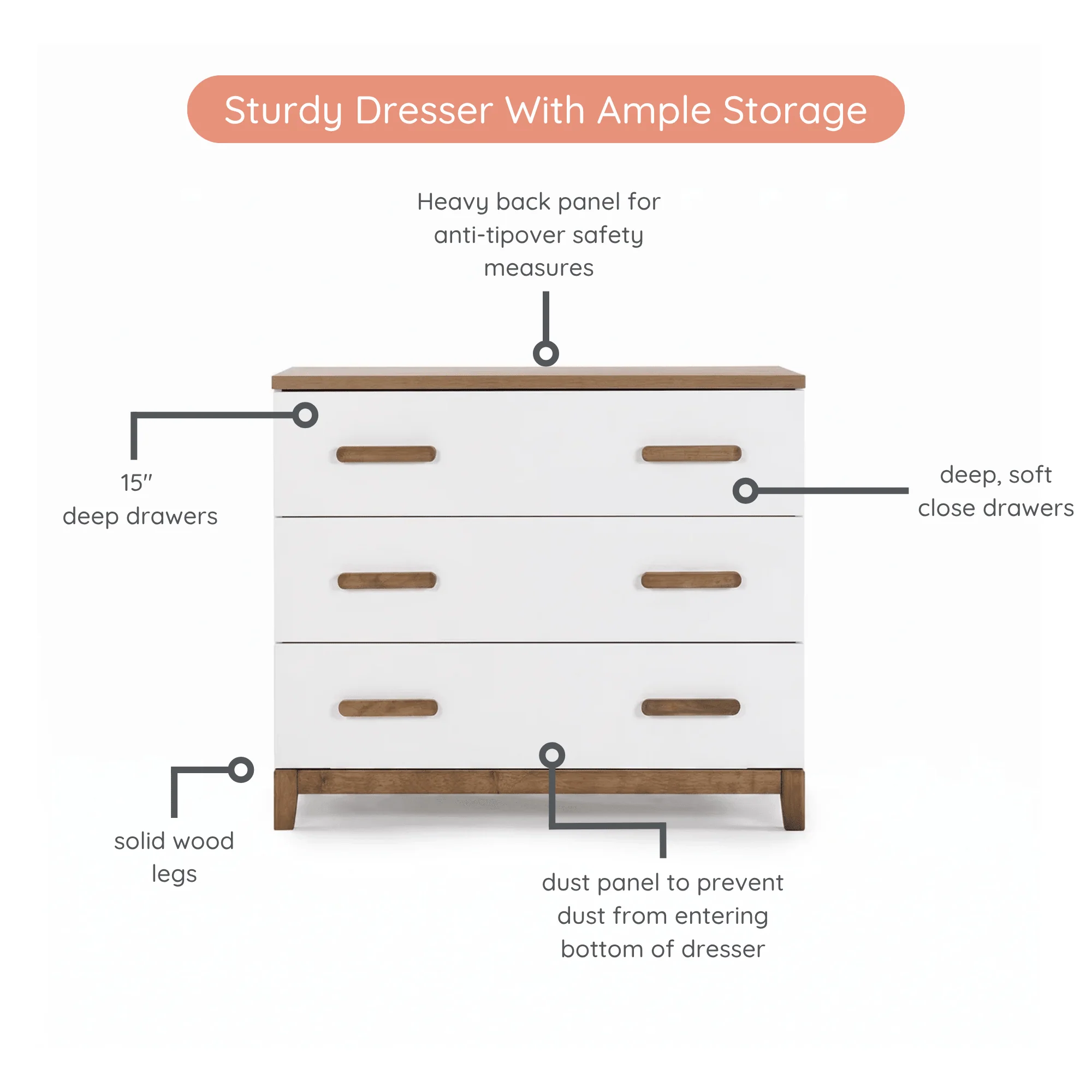 LaLa Little 3-Drawer Dresser - Image 37