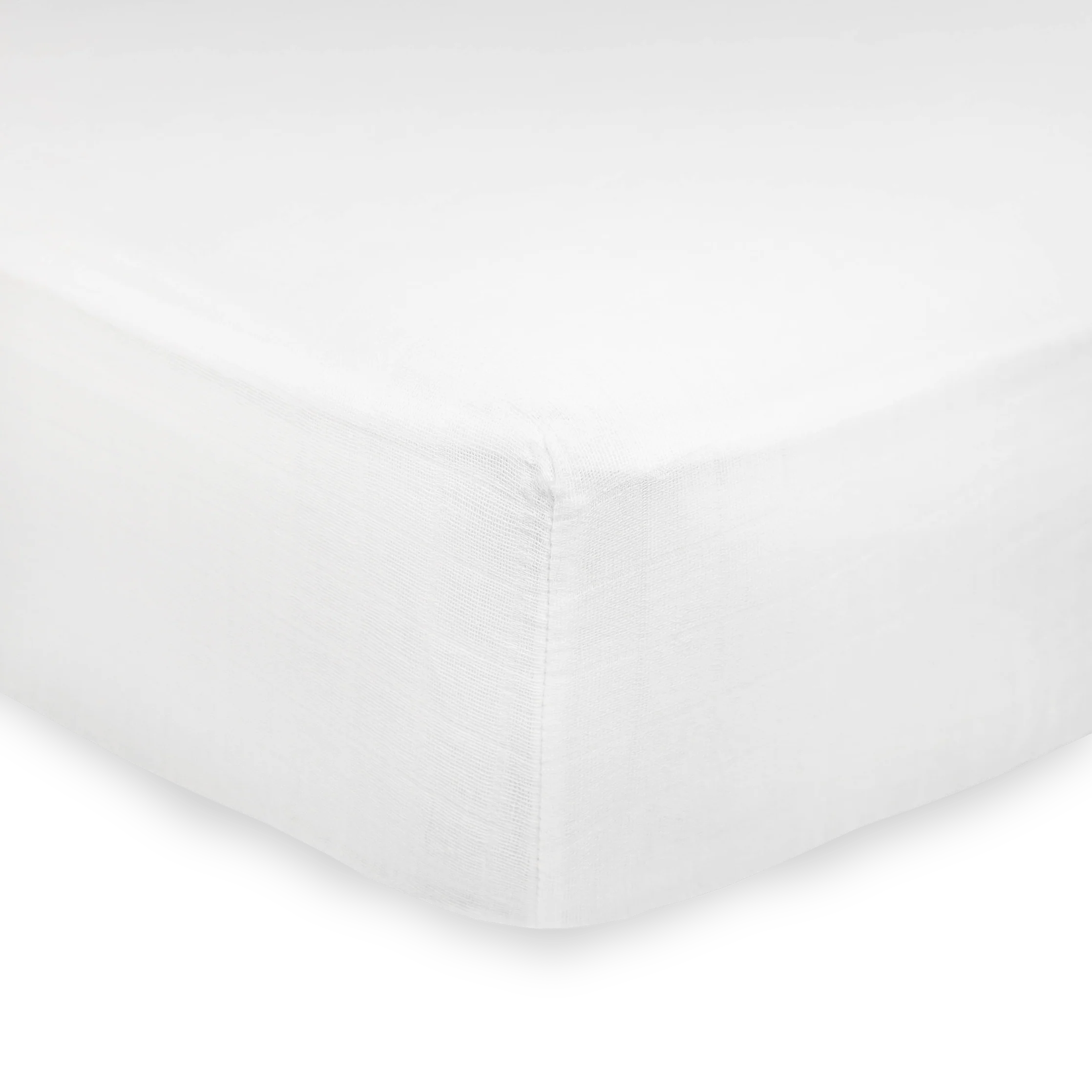 Organic Cotton Muslin Crib Sheet - White - Image 2