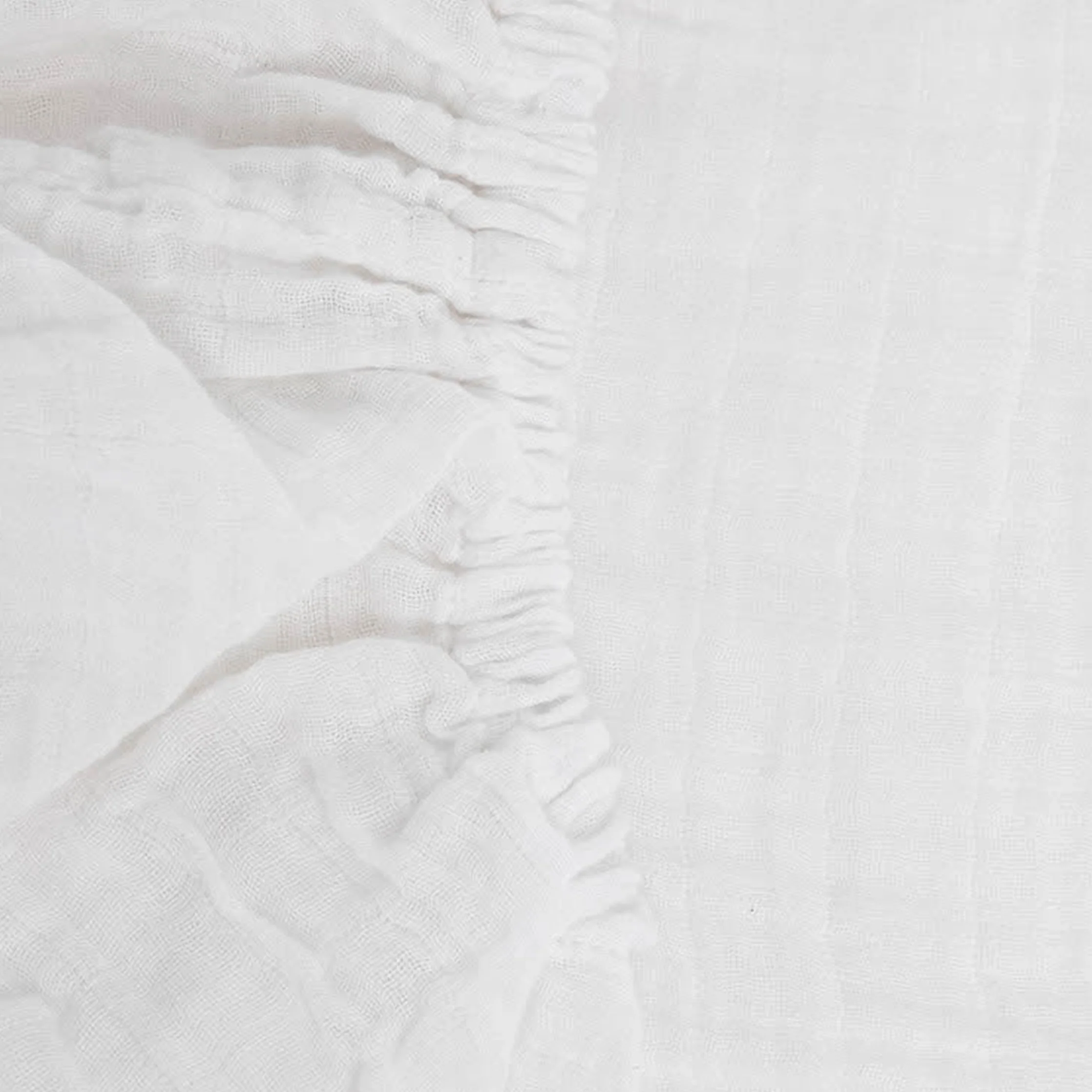 Organic Cotton Muslin Crib Sheet - White - Image 3