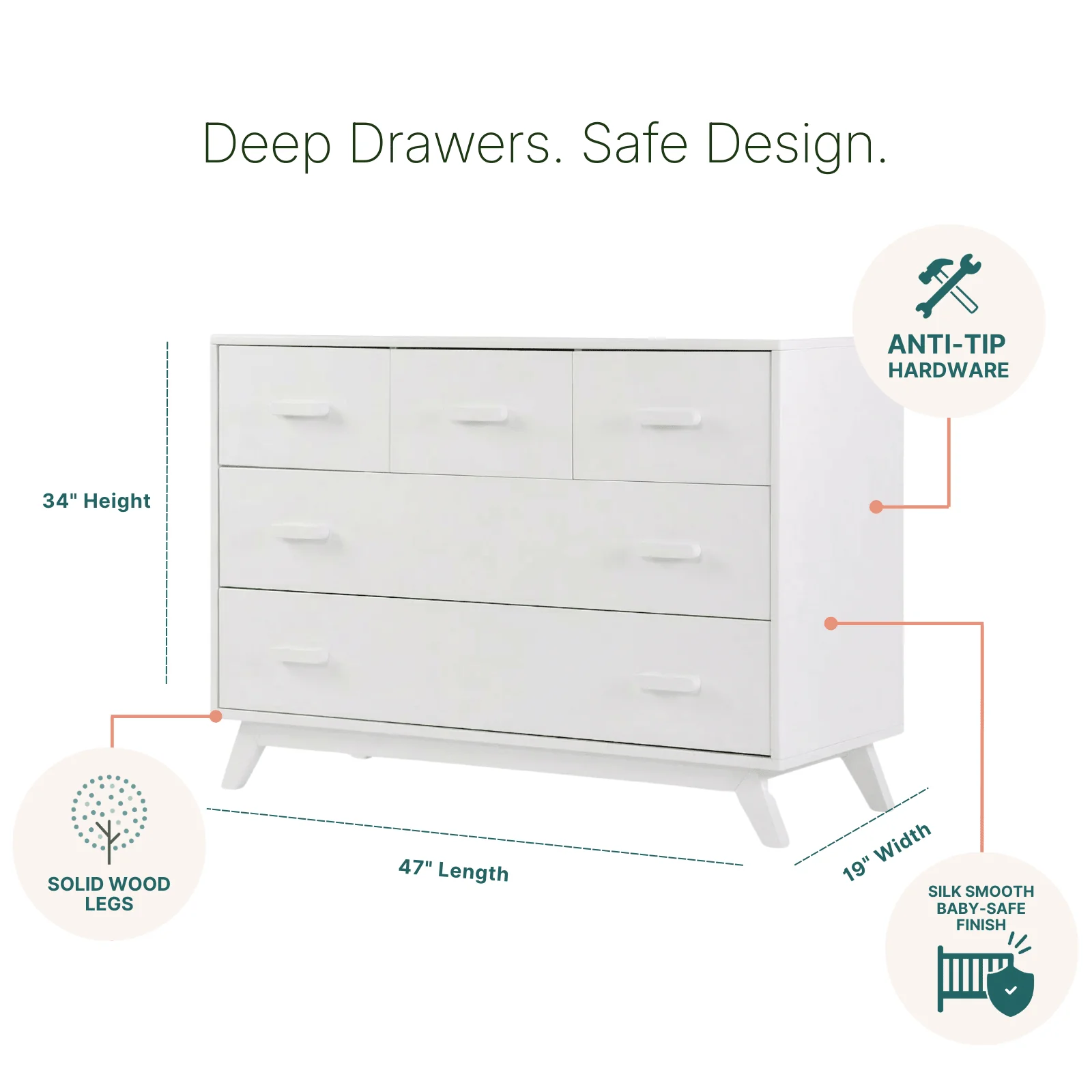 Soho 5-Drawer Nursery Dresser - Image 13