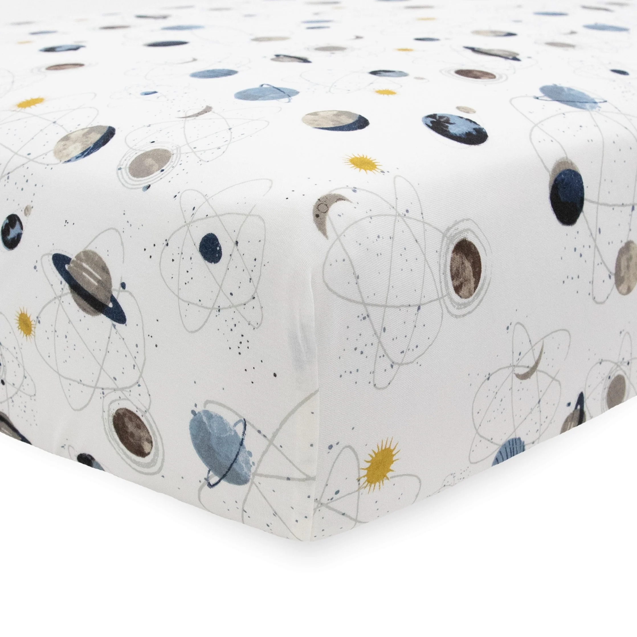Stretch Knit Crib Sheet - Planets - Image 2