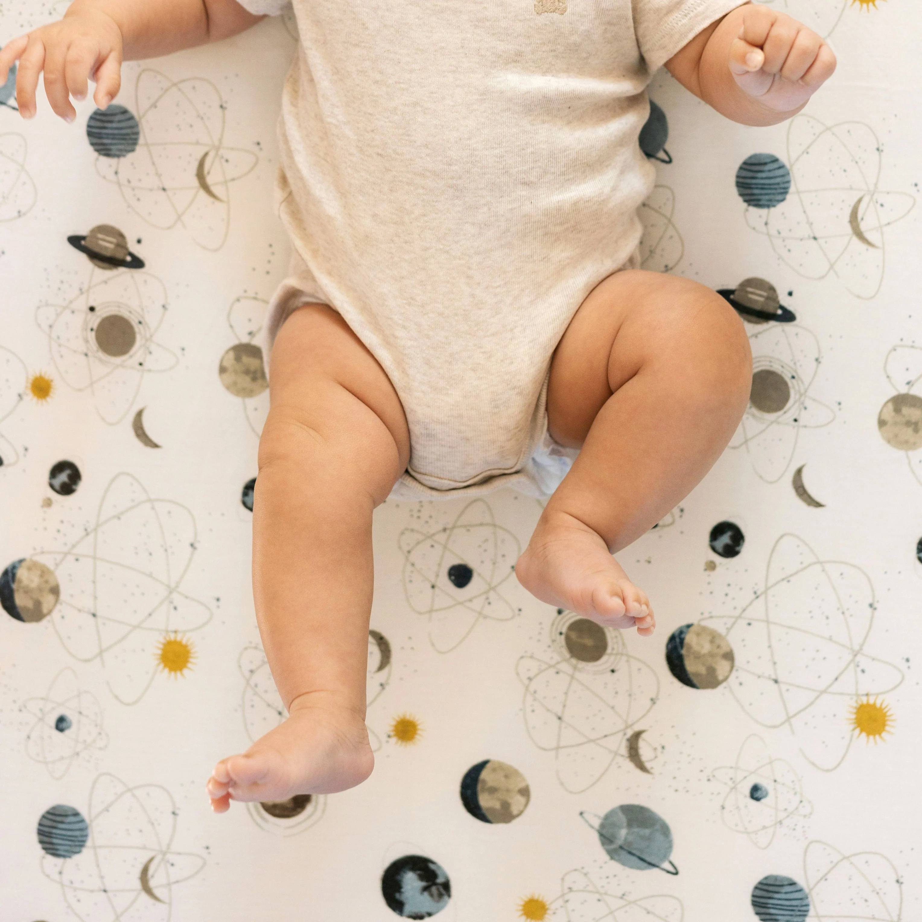 Stretch Knit Crib Sheet - Planets - Image 3