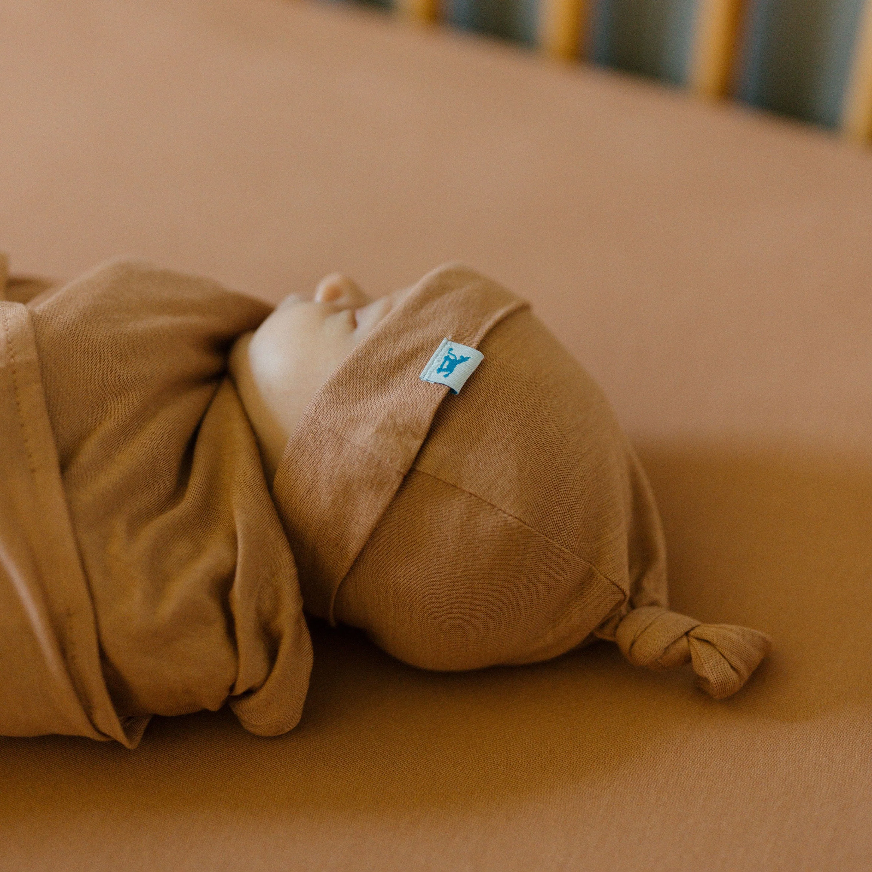 Stretch Knit Crib Sheet - Terracotta - Image 3
