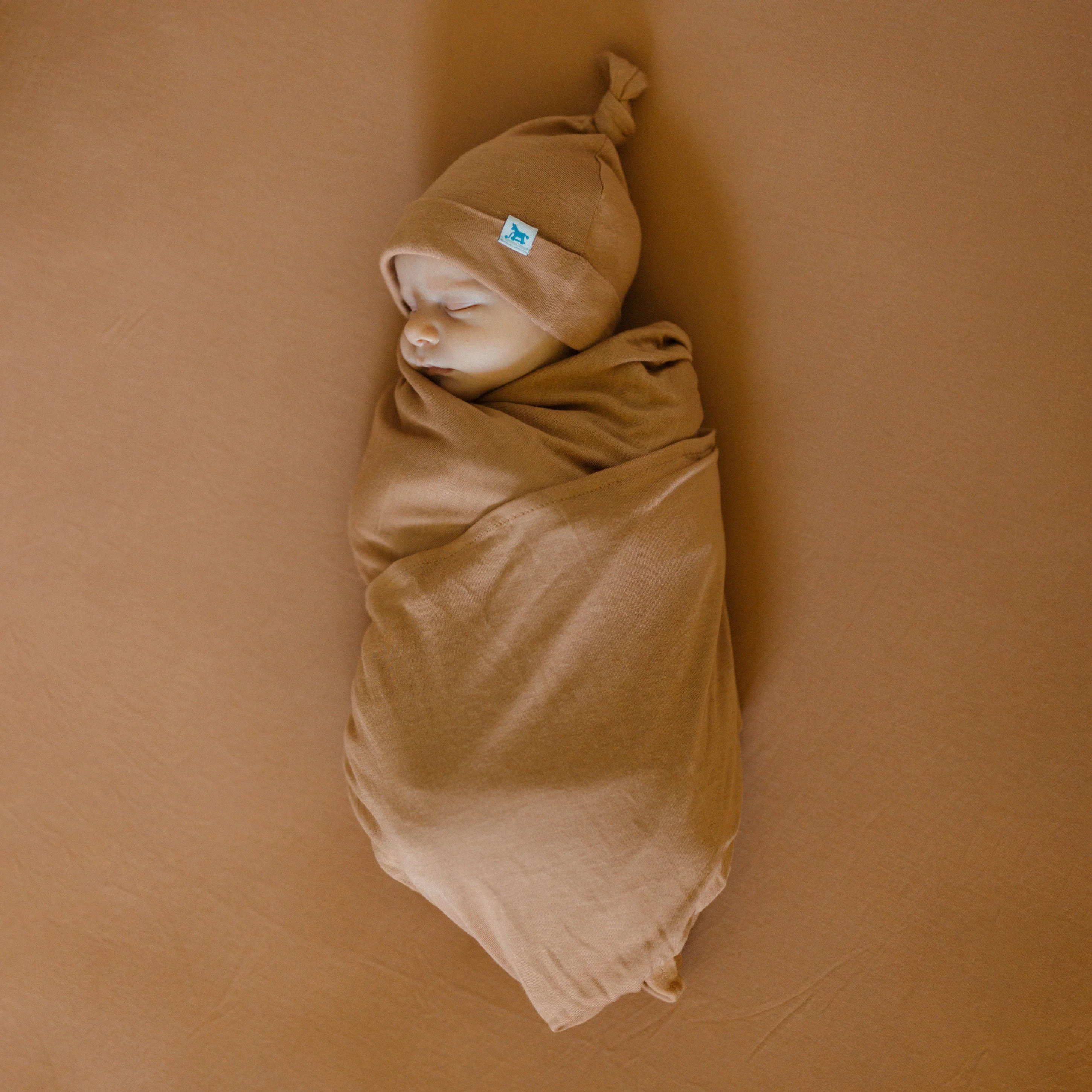 Stretch Knit Crib Sheet - Terracotta - Image 4