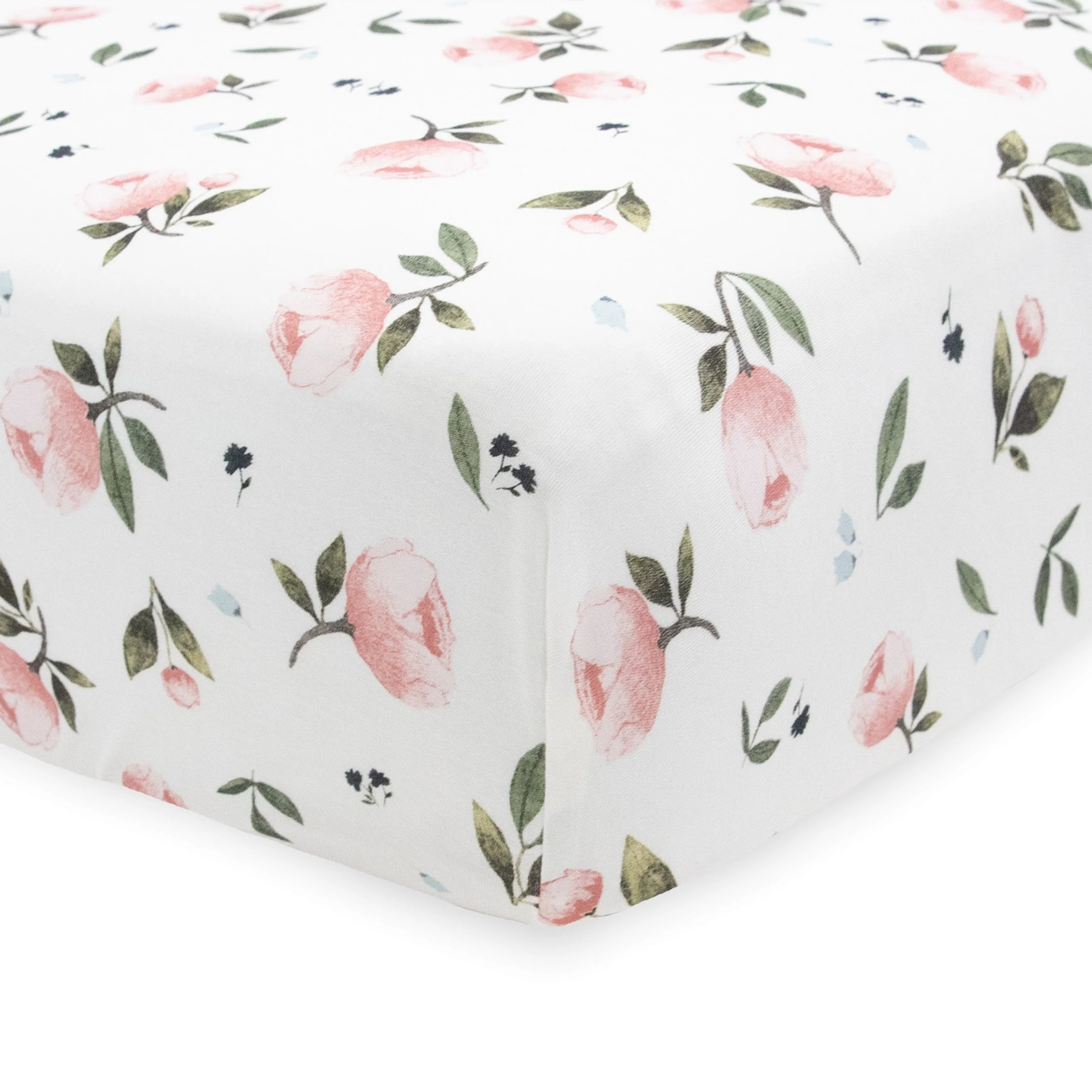 Stretch Knit Crib Sheet - Watercolor Rose - Image 2